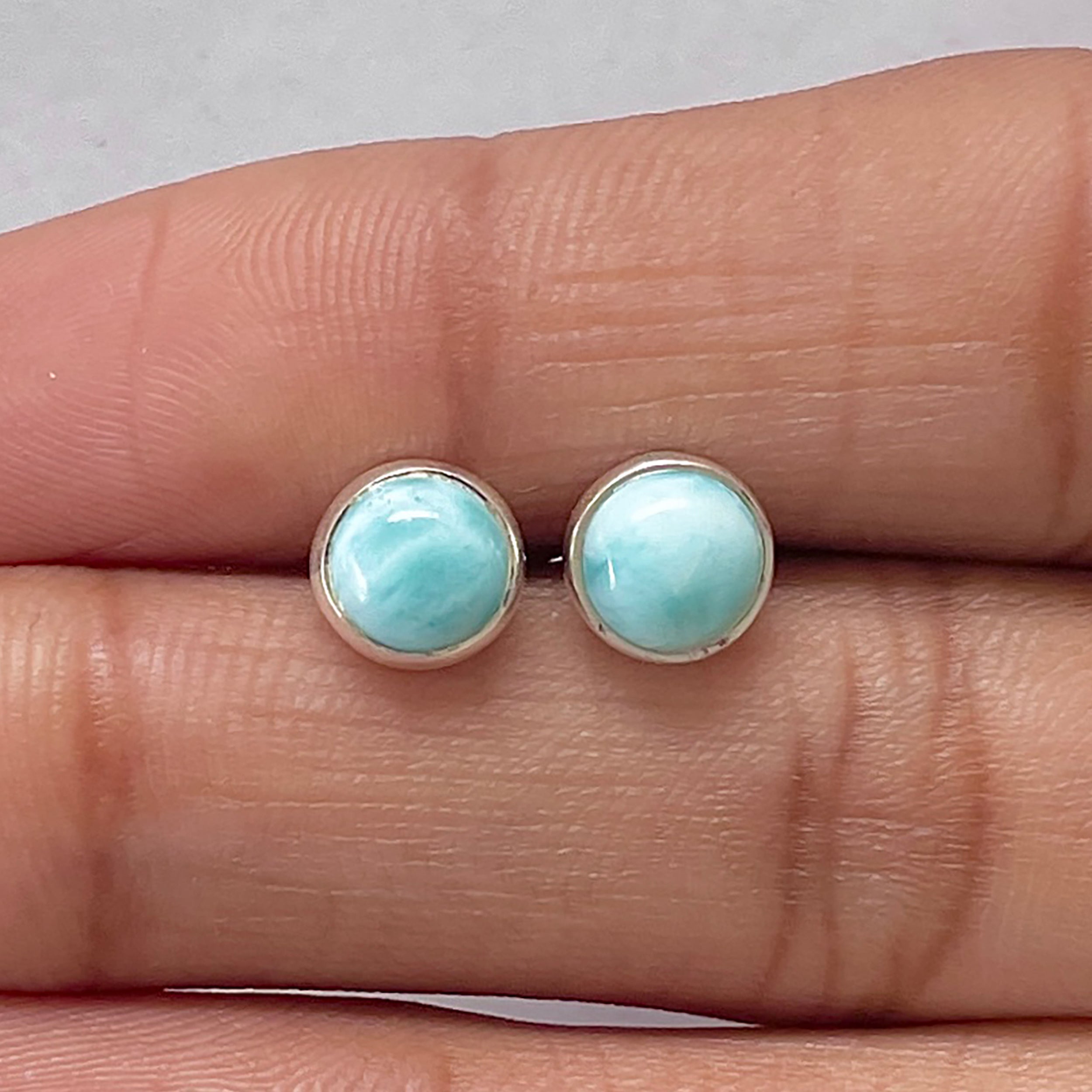 Larimar Stud Earring-(LAR-E-2702.)