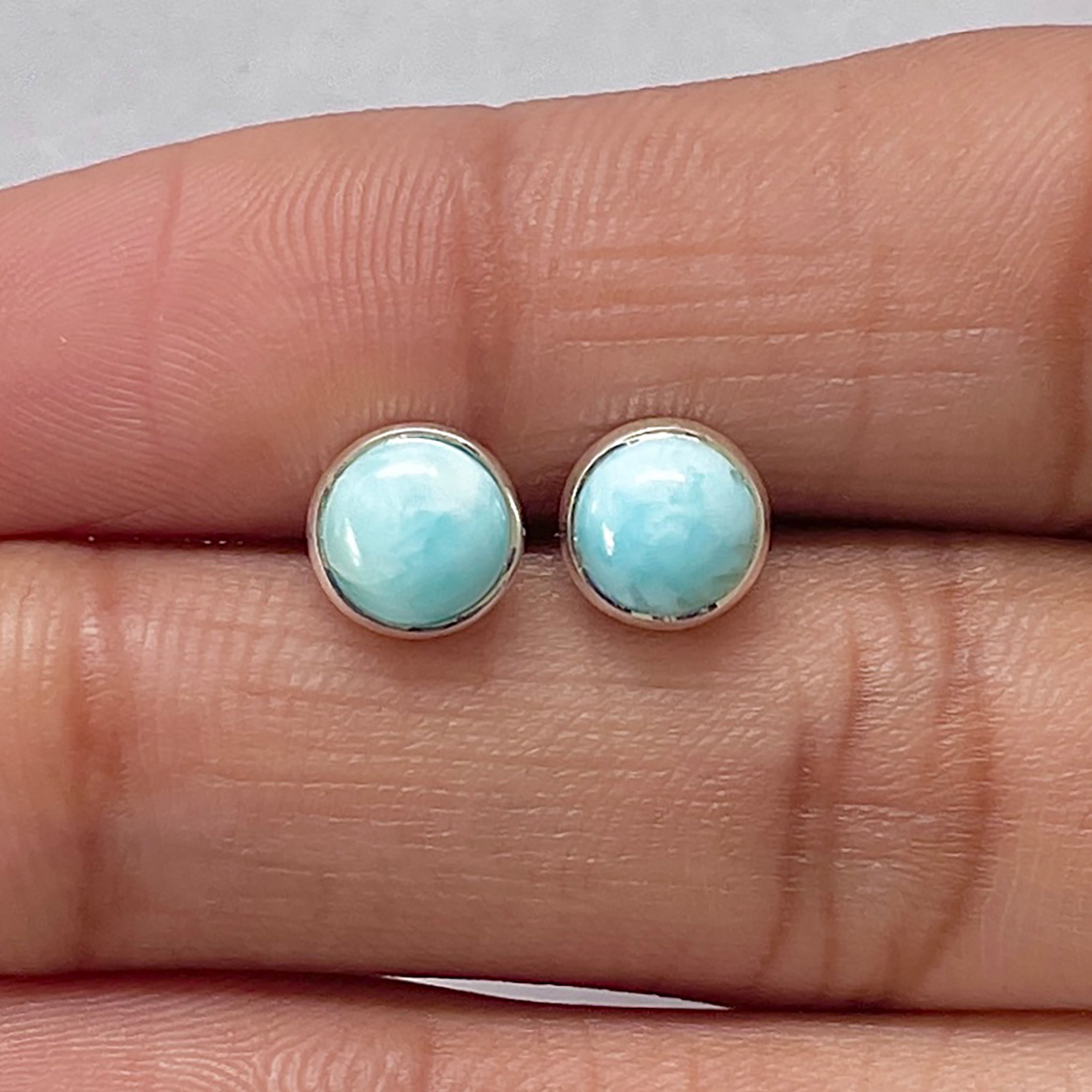 Larimar Stud Earring-(LAR-E-2703.)