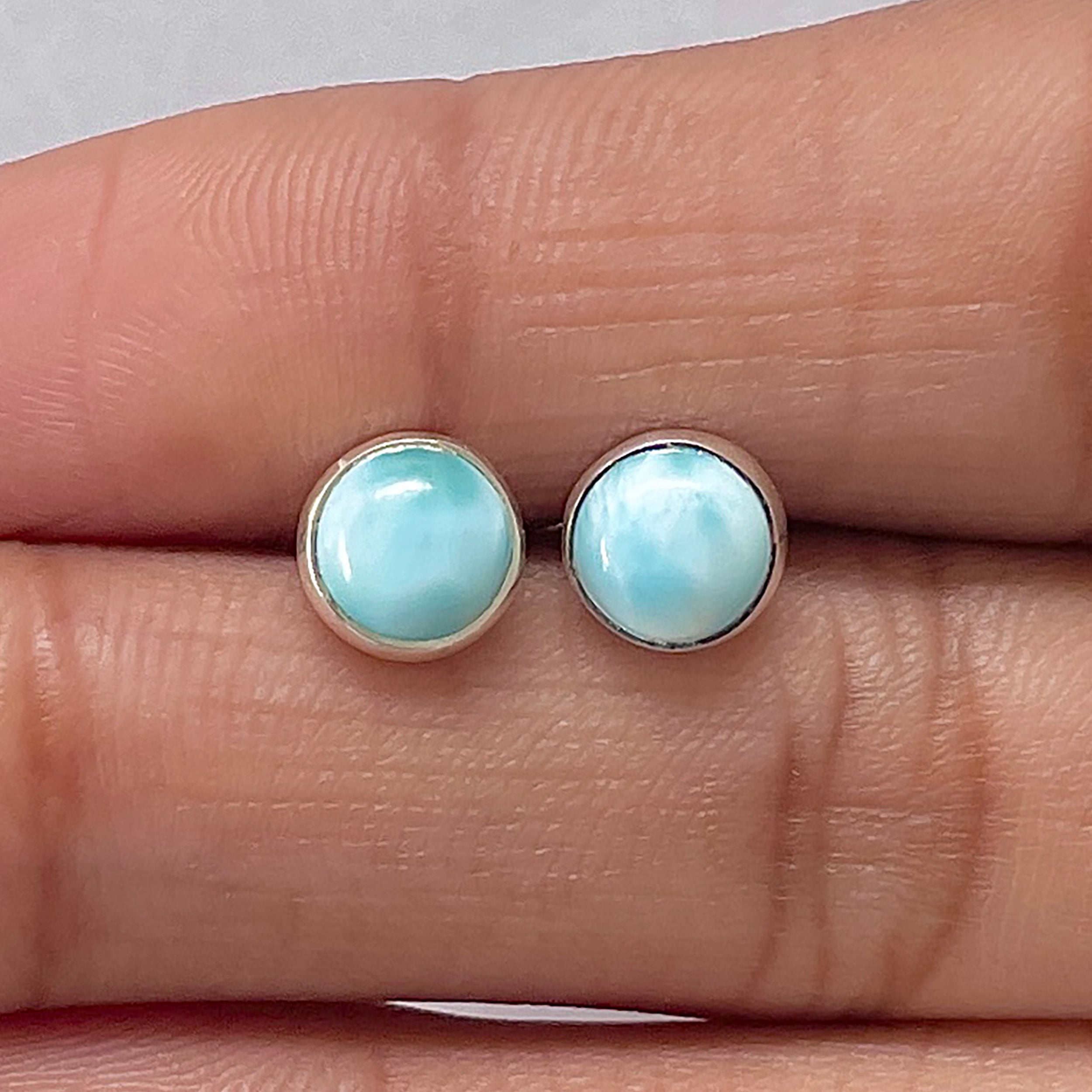 Larimar Stud Earring-(LAR-E-2704.)