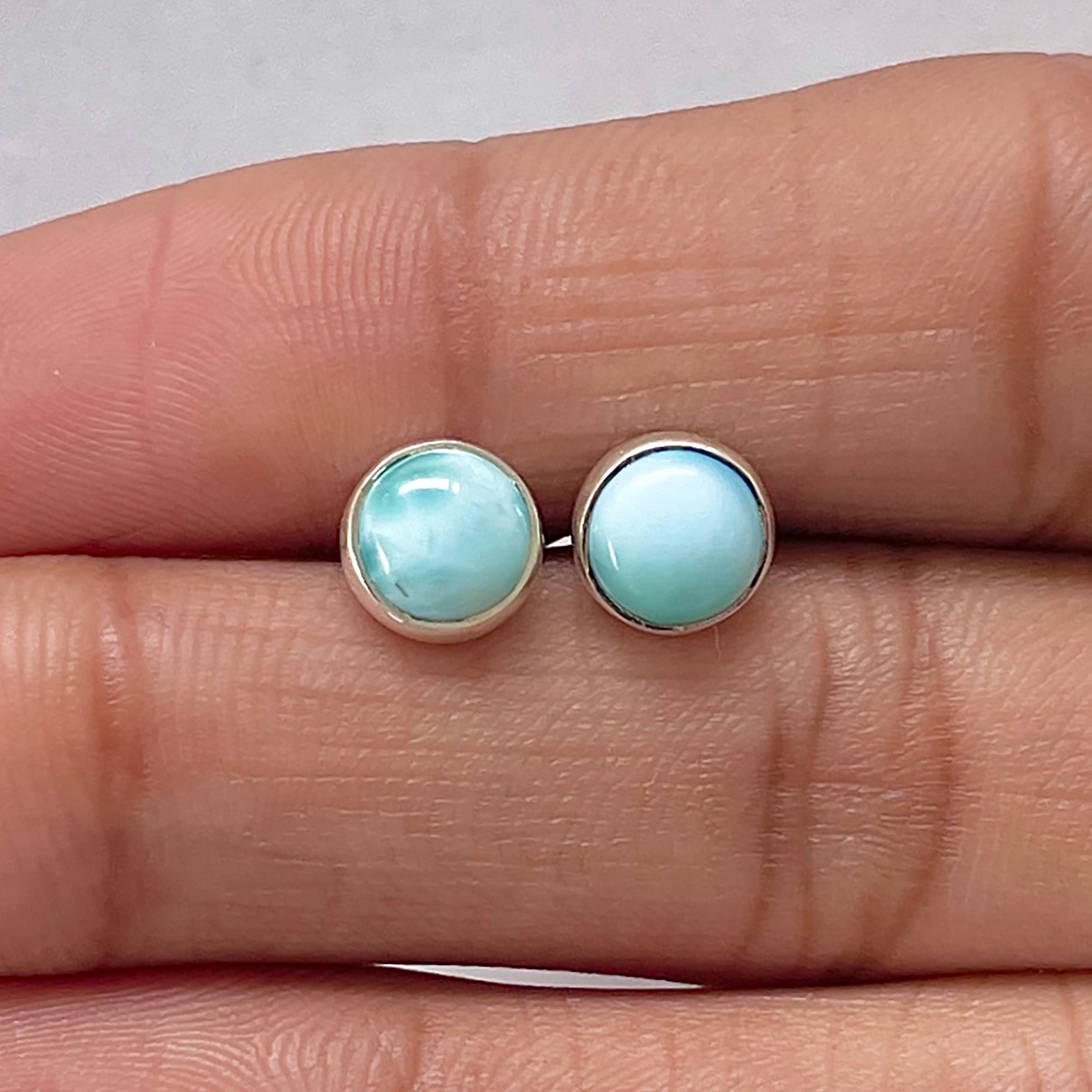 Larimar Stud Earring-(LAR-E-2705.)