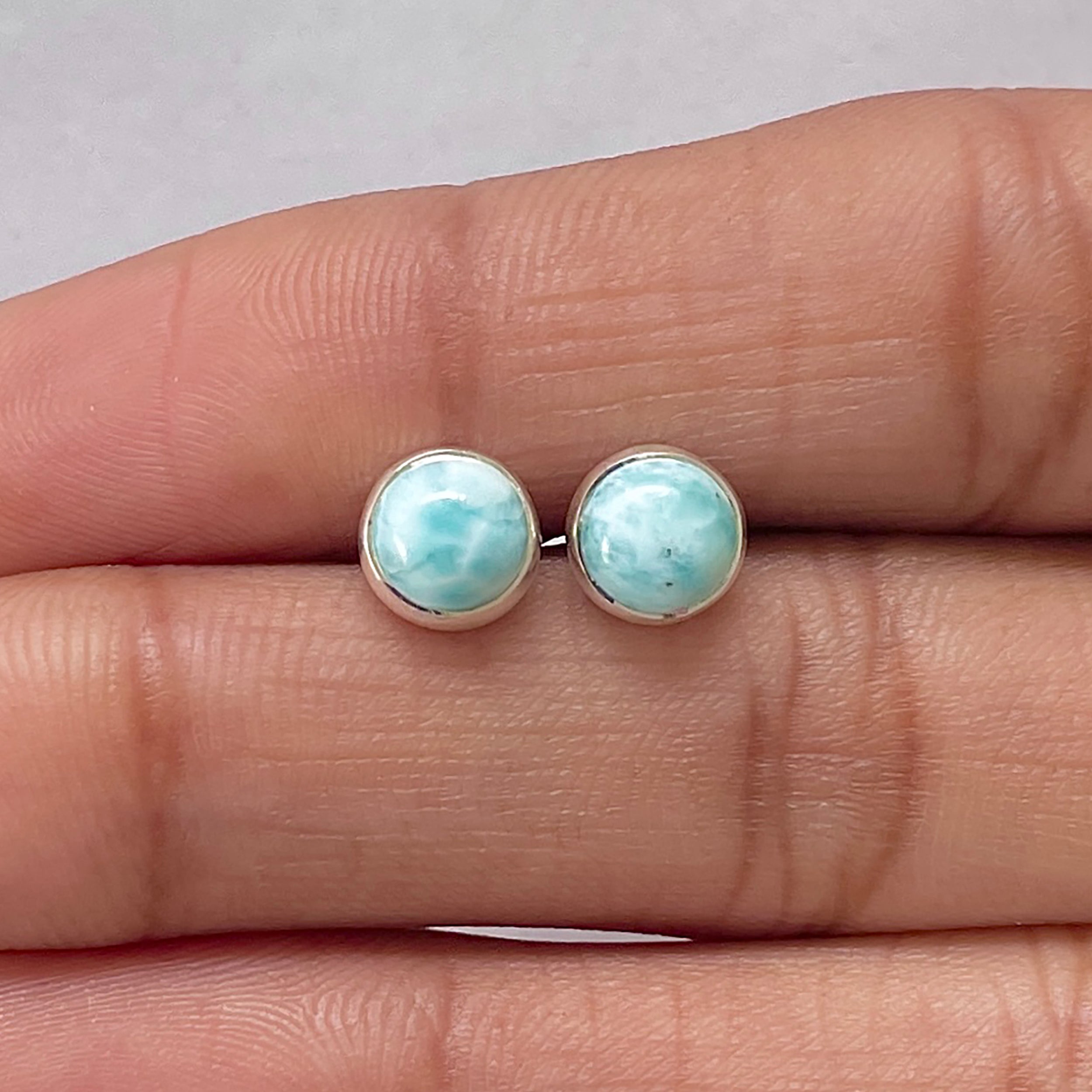 Larimar Stud Earring-(LAR-E-2706.)