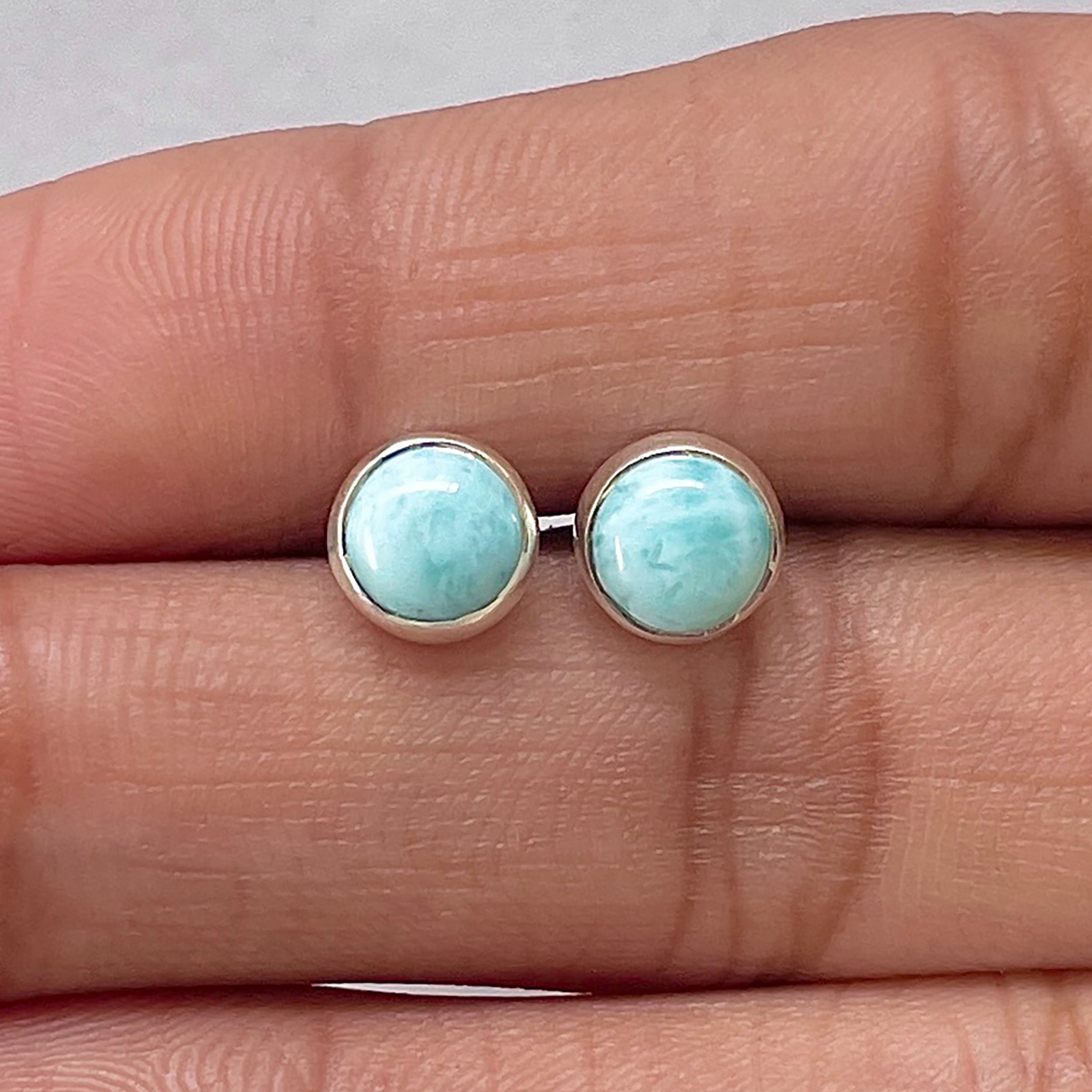 Larimar Stud Earring-(LAR-E-2707.)