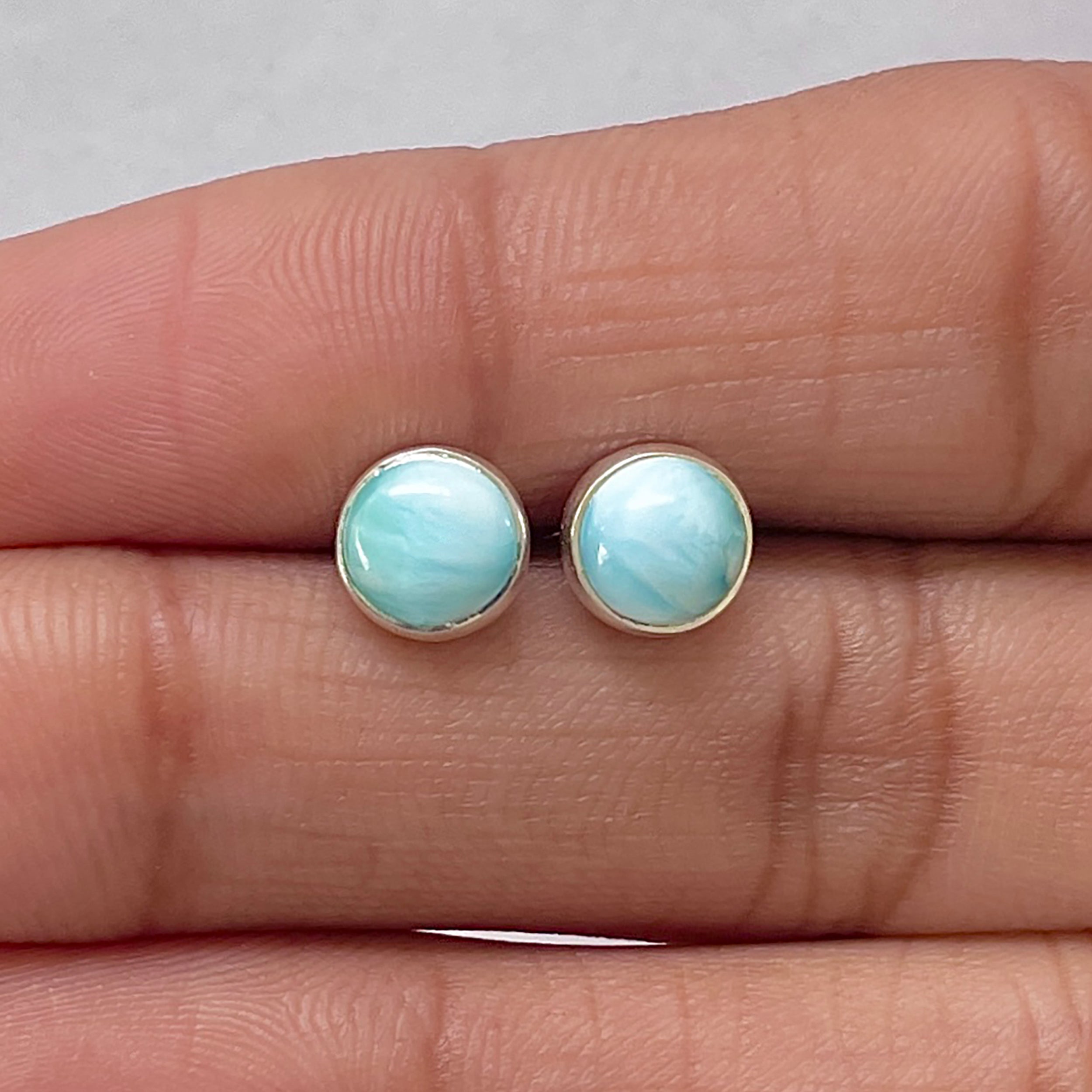 Larimar Stud Earring-(LAR-E-2708.)