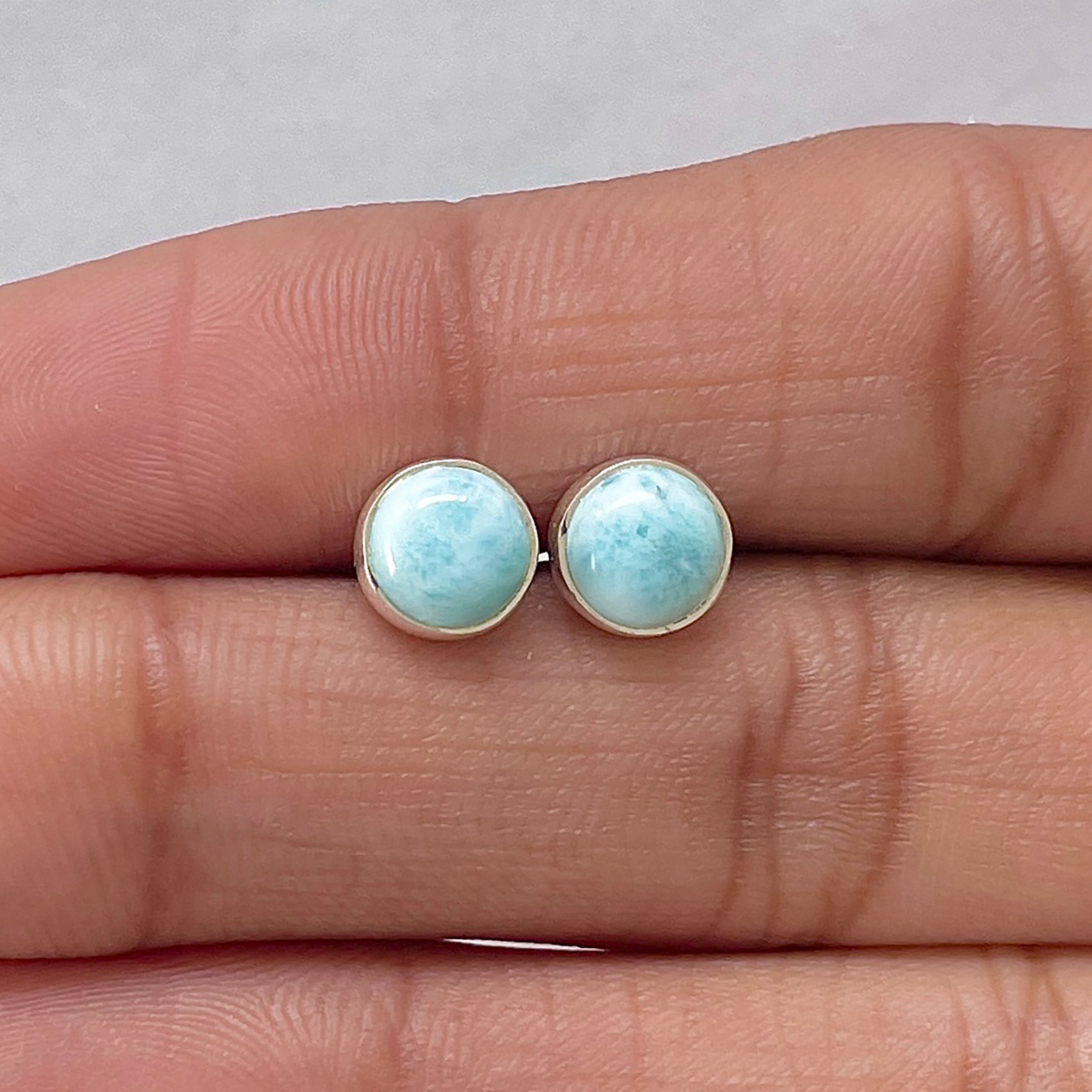 Larimar Stud Earring-(LAR-E-2709.)