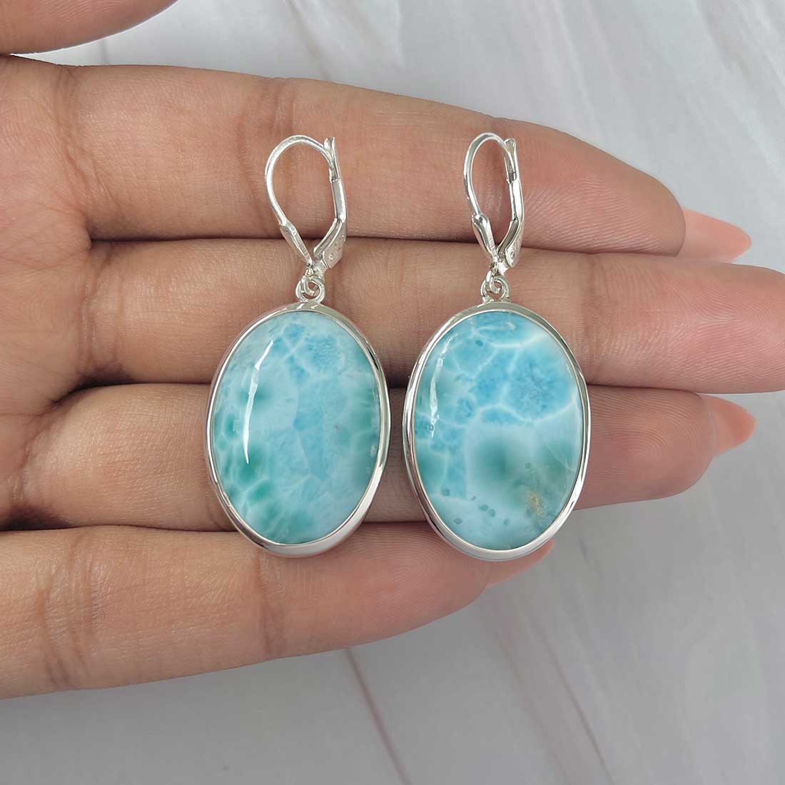 Larimar Earring-(LAR-E-271.)