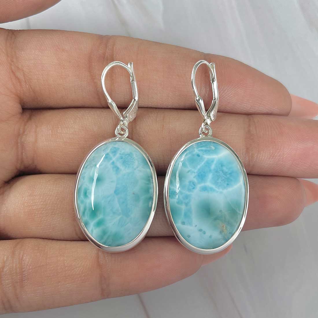 Larimar Earring-(LAR-E-271.)