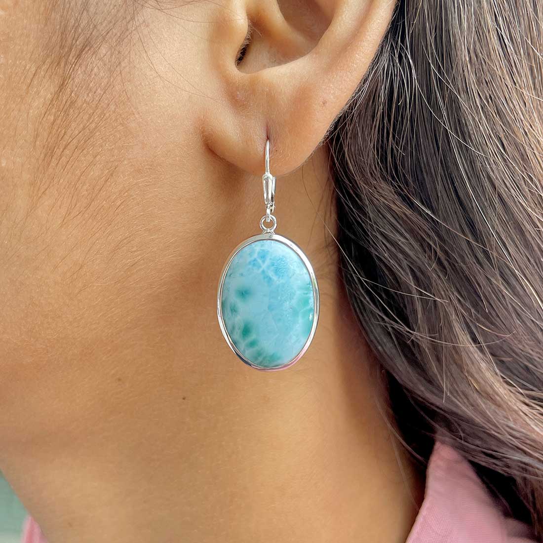Larimar Earring-(LAR-E-271.)