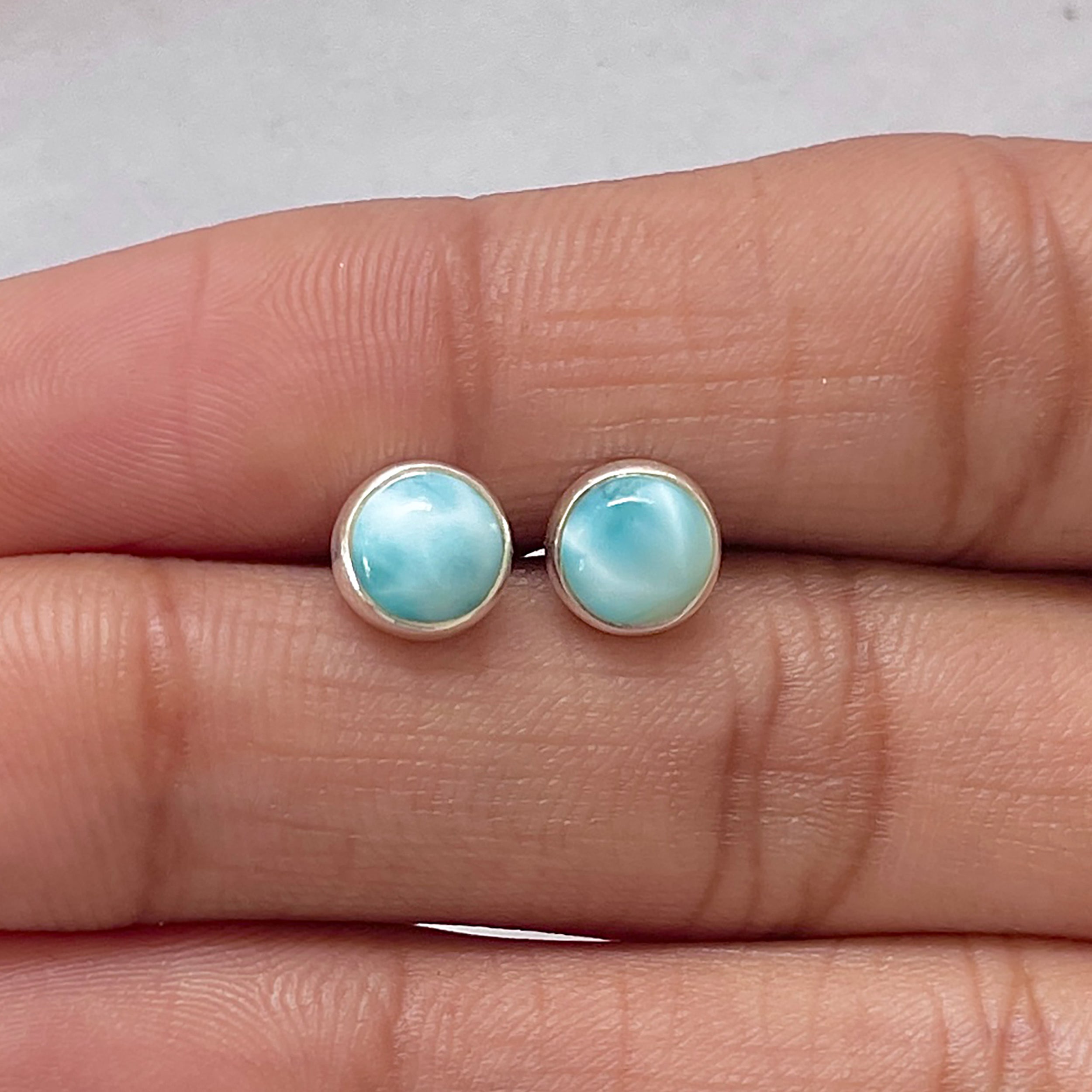 Larimar Stud Earring-(LAR-E-2711.)