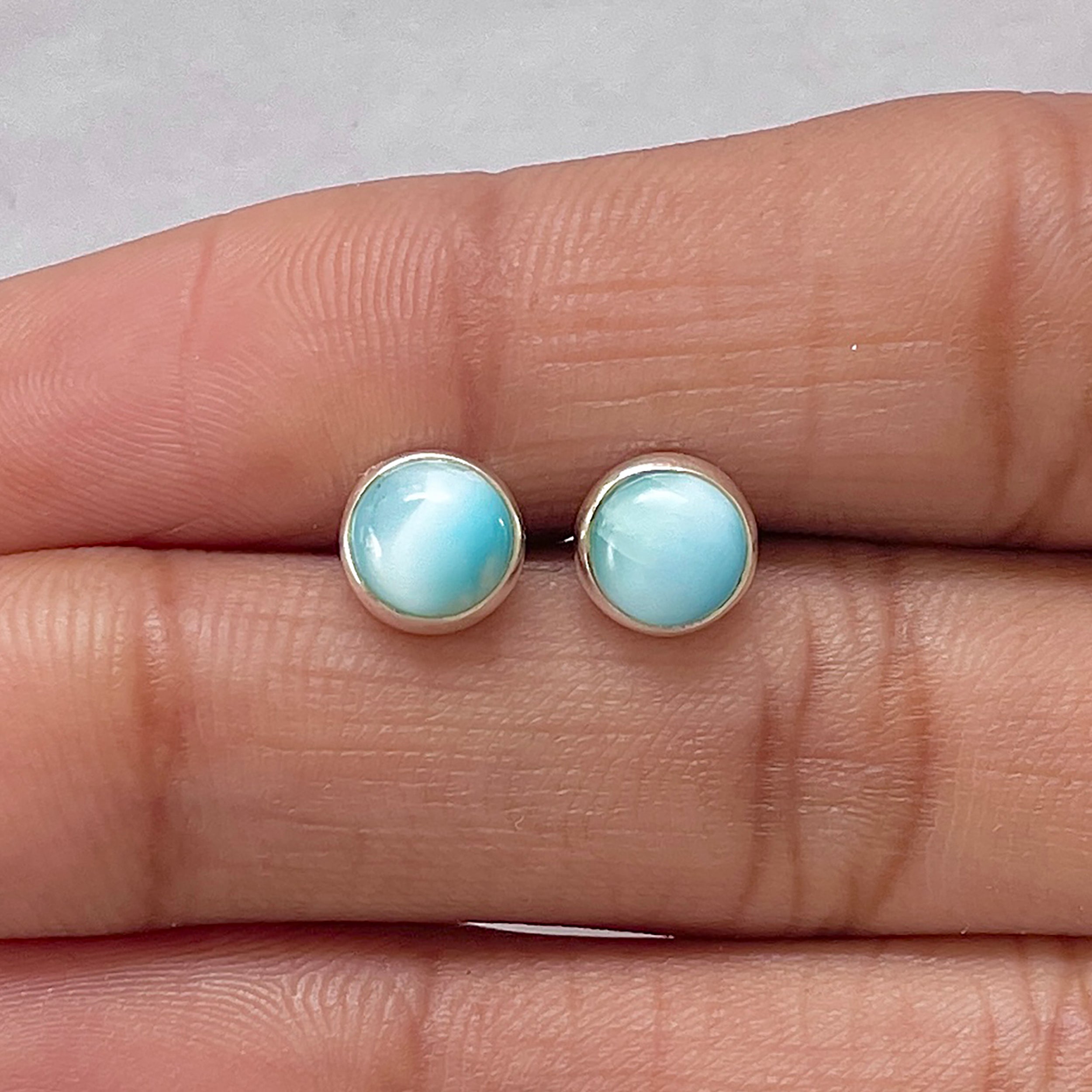 Larimar Stud Earring-(LAR-E-2712.)