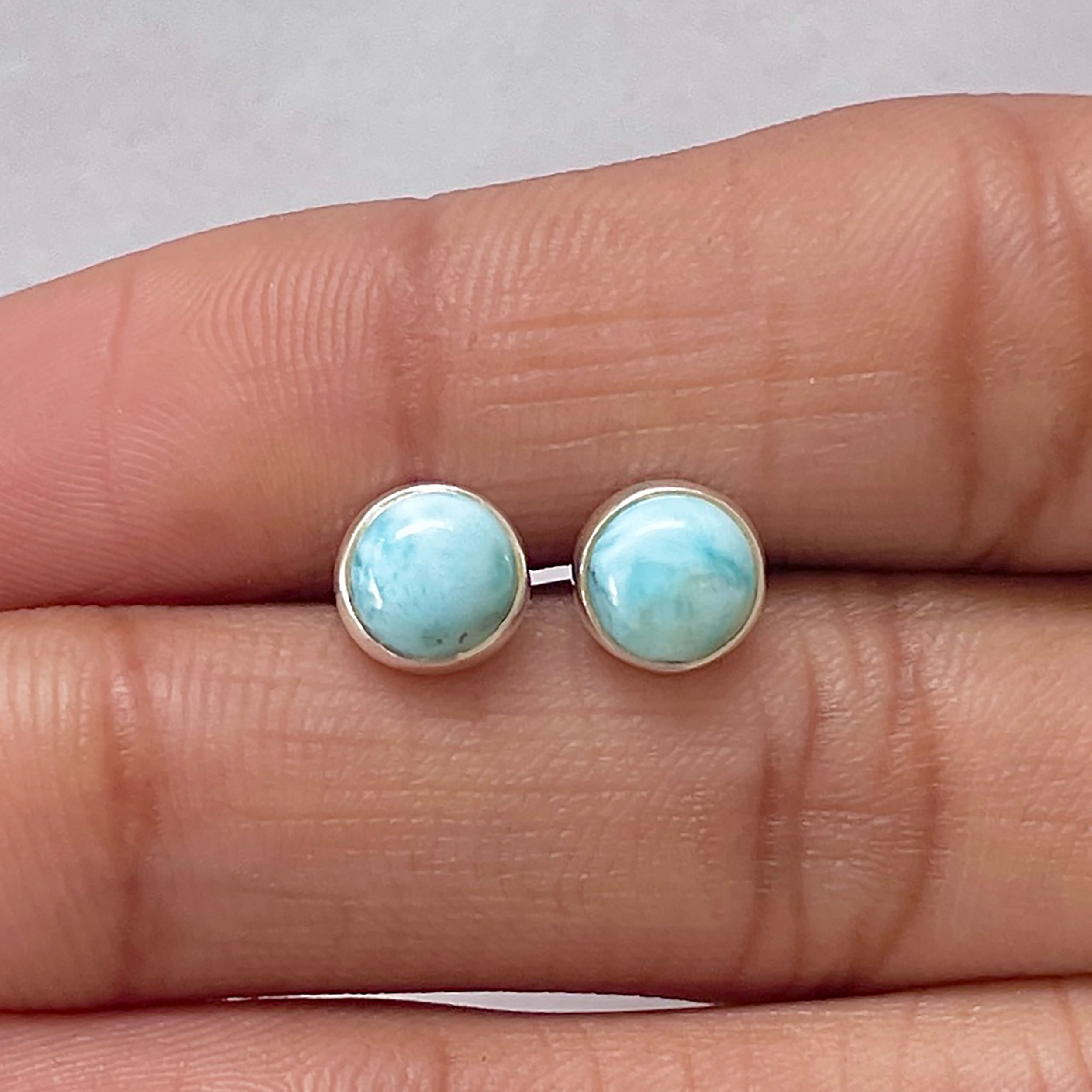 Larimar Stud Earring-(LAR-E-2713.)