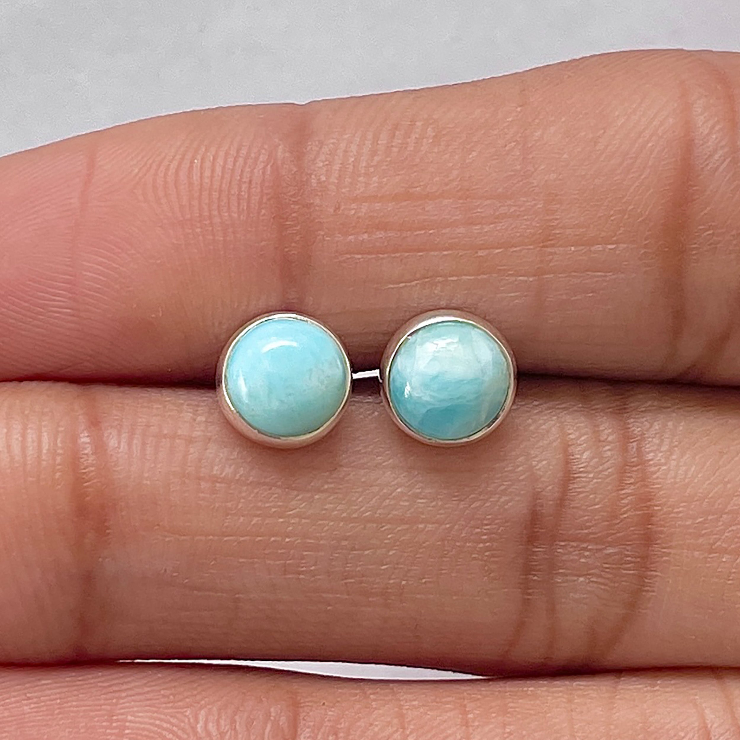 Larimar Stud Earring-(LAR-E-2714.)