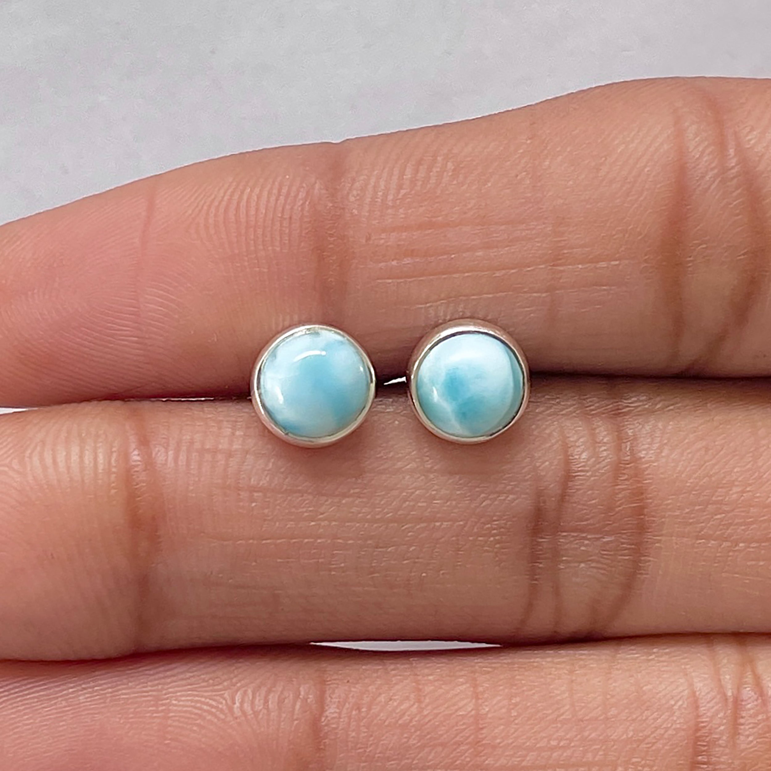 Larimar Stud Earring-(LAR-E-2715.)