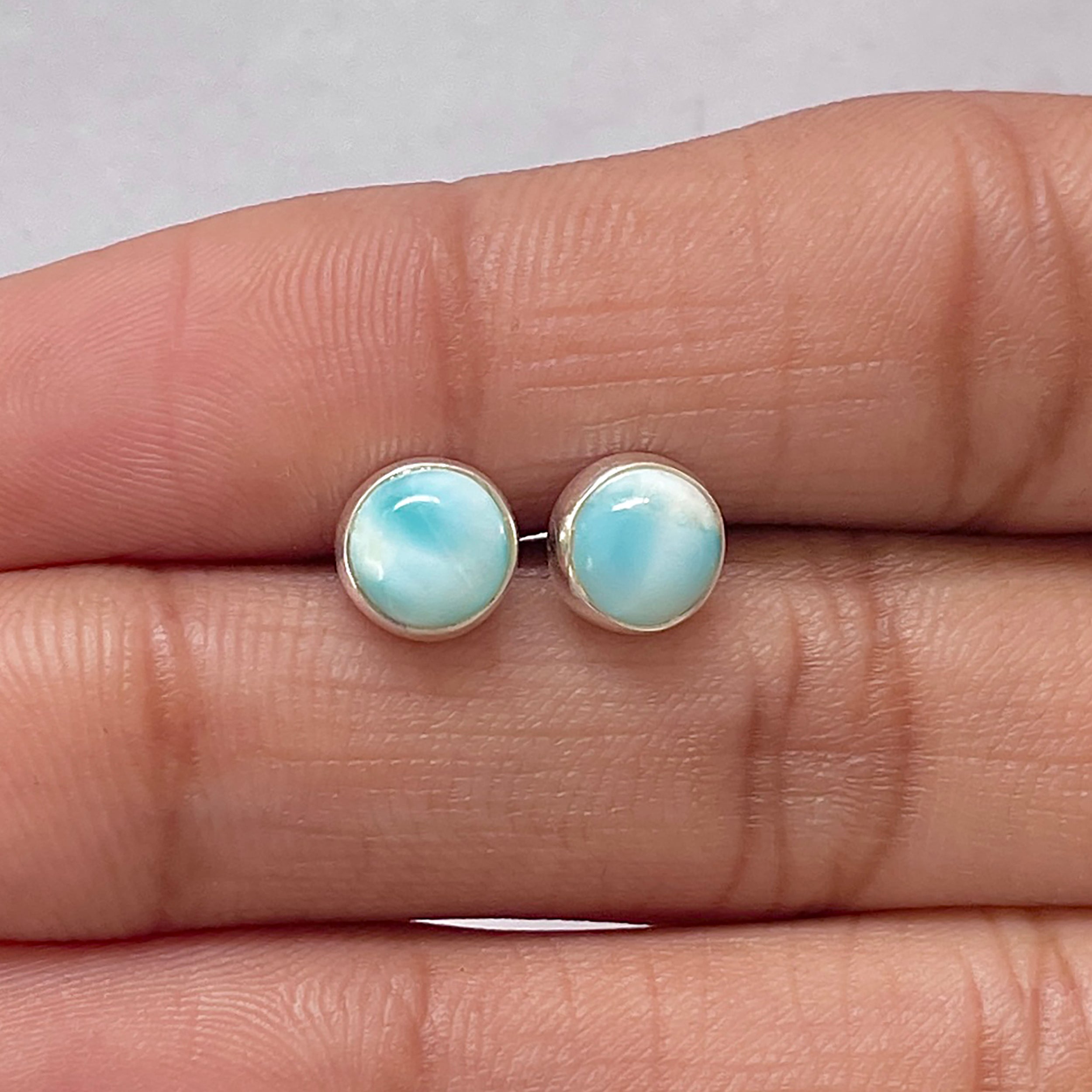 Larimar Stud Earring-(LAR-E-2716.)