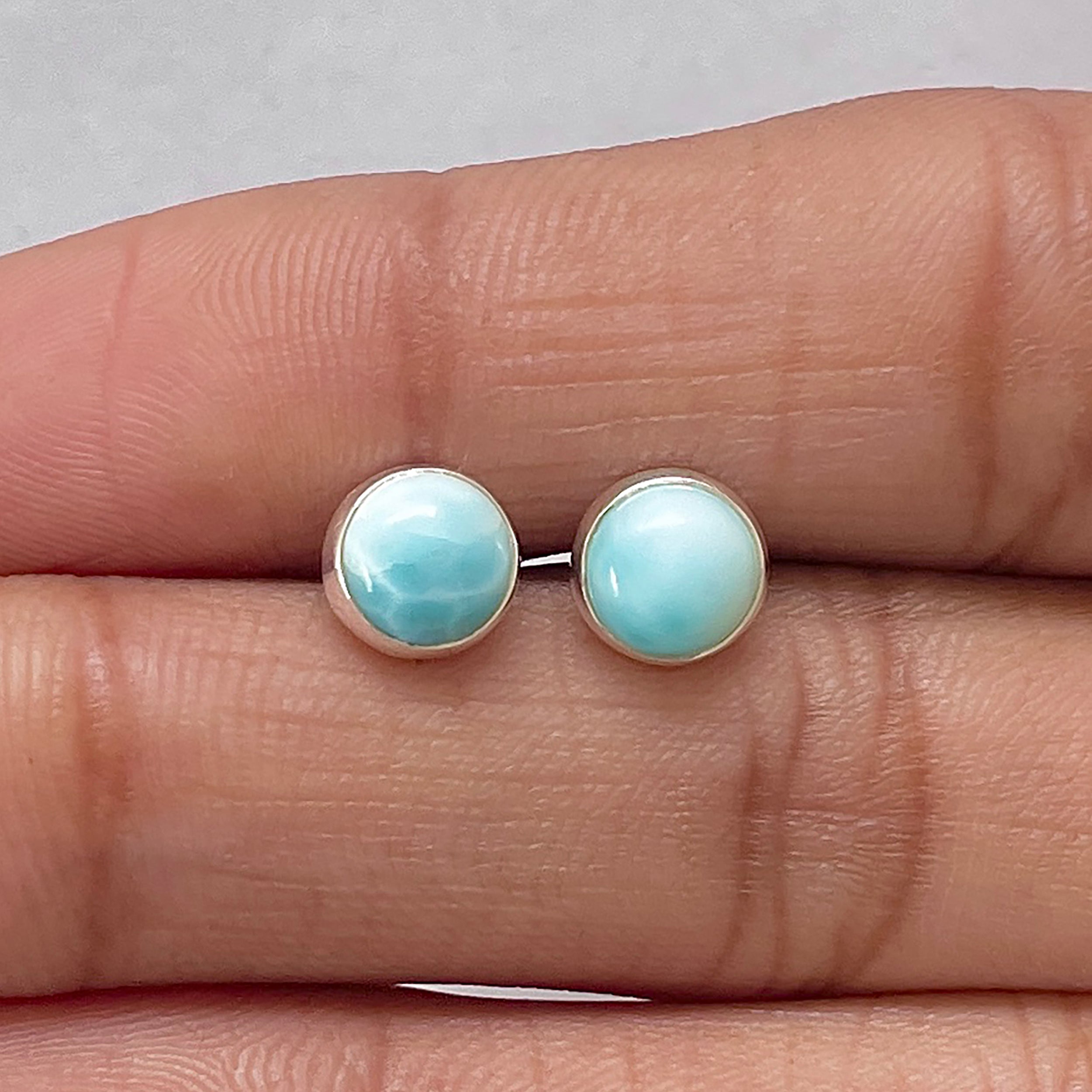 Larimar Stud Earring-(LAR-E-2717.)