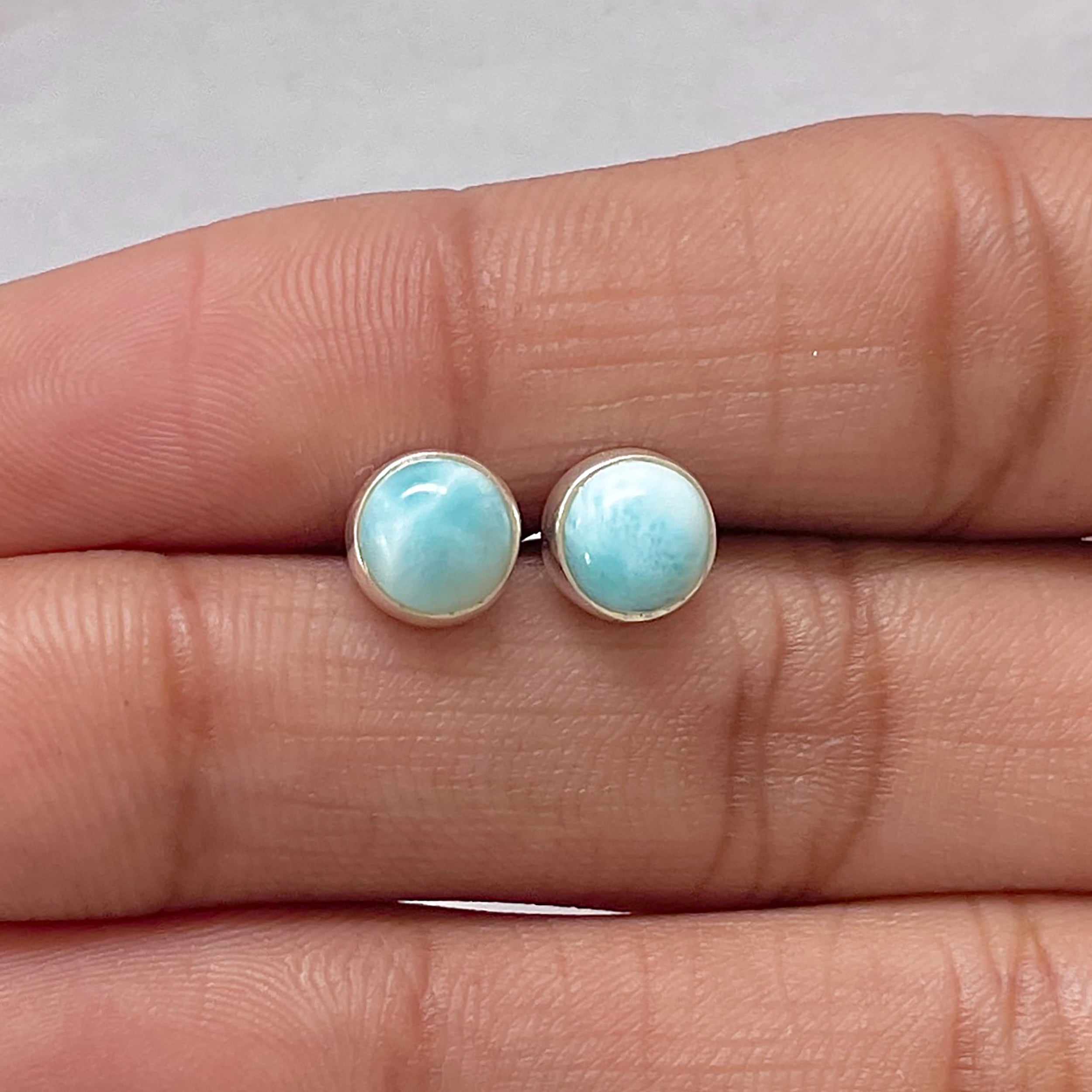 Larimar Stud Earring-(LAR-E-2718.)