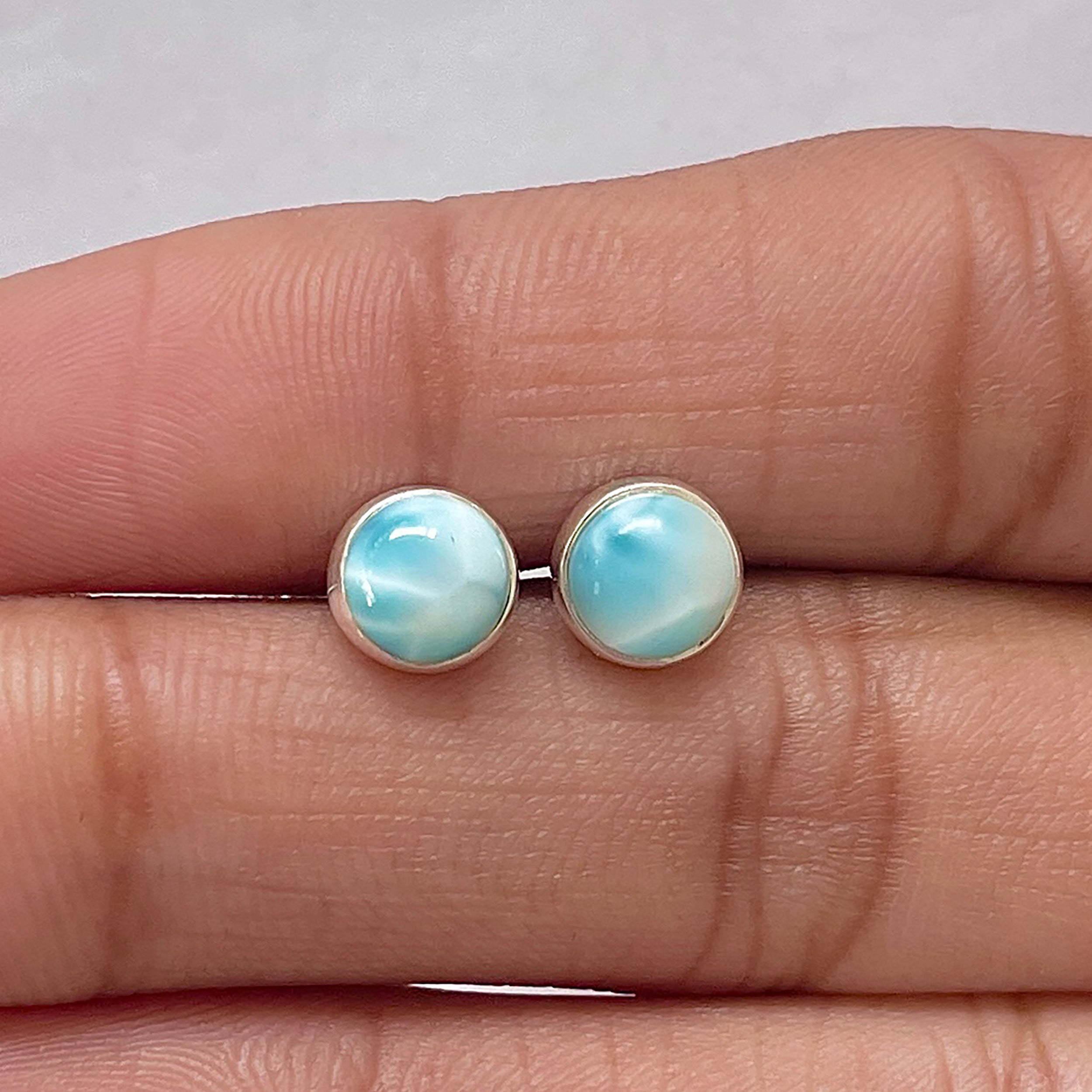 Larimar Stud Earring-(LAR-E-2719.)