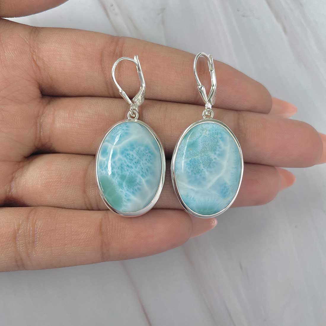 Larimar Earring-(LAR-E-272.)