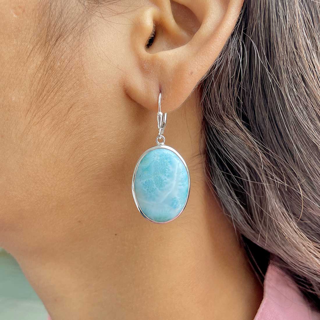Larimar Earring-(LAR-E-272.)