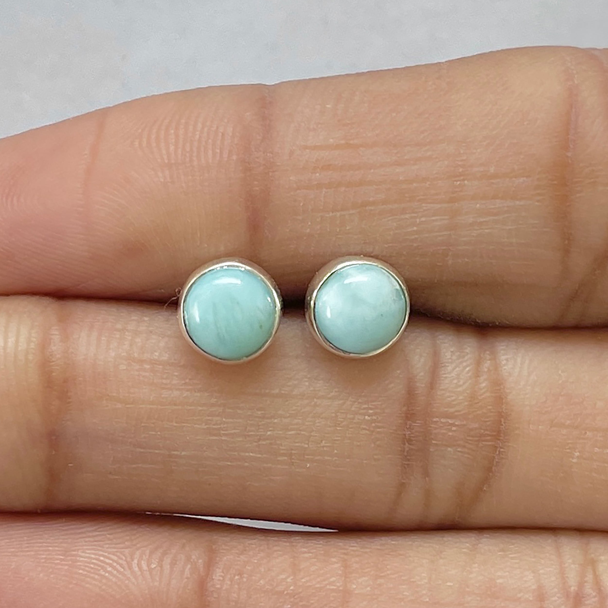Larimar Stud Earring-(LAR-E-2720.)