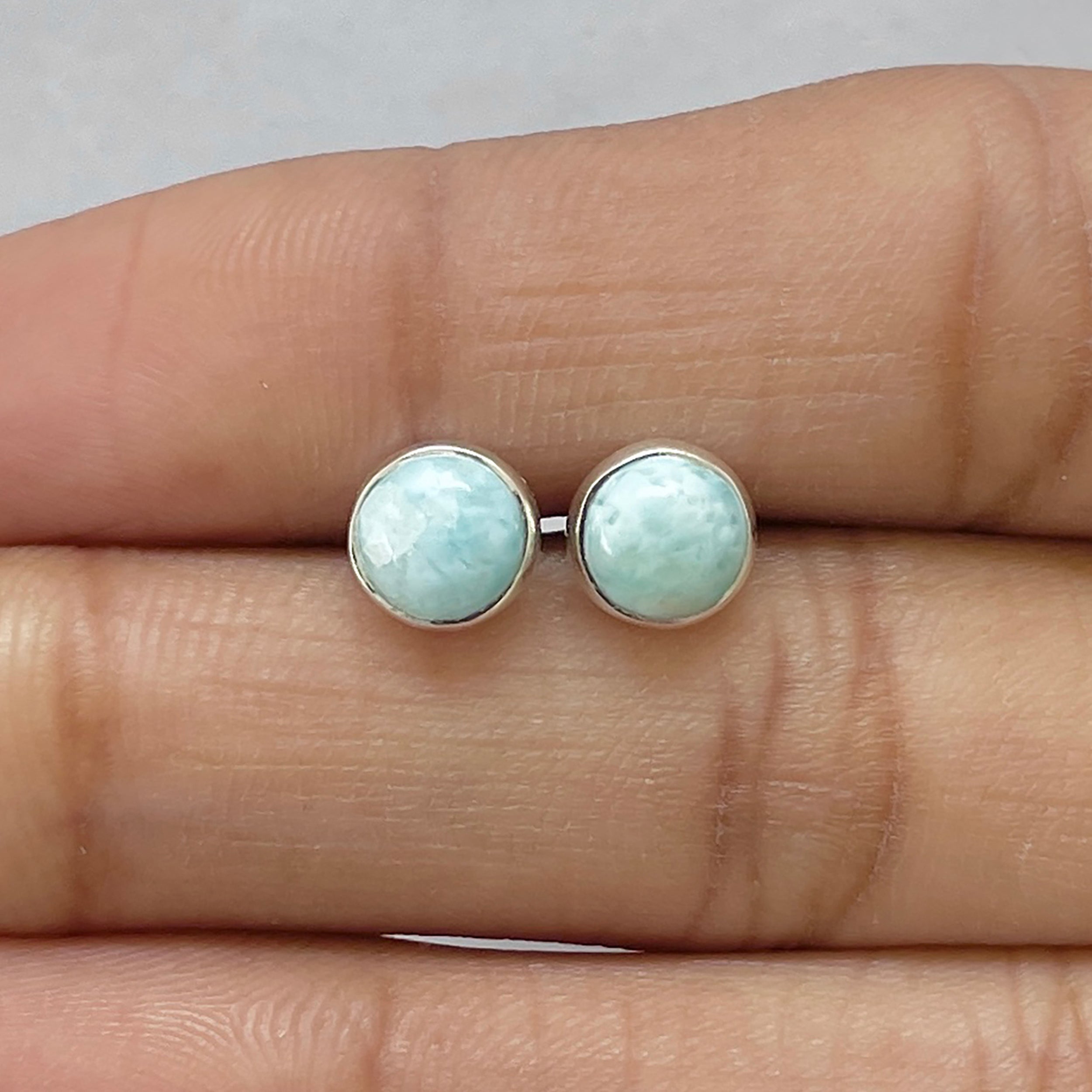 Larimar Stud Earring-(LAR-E-2721.)