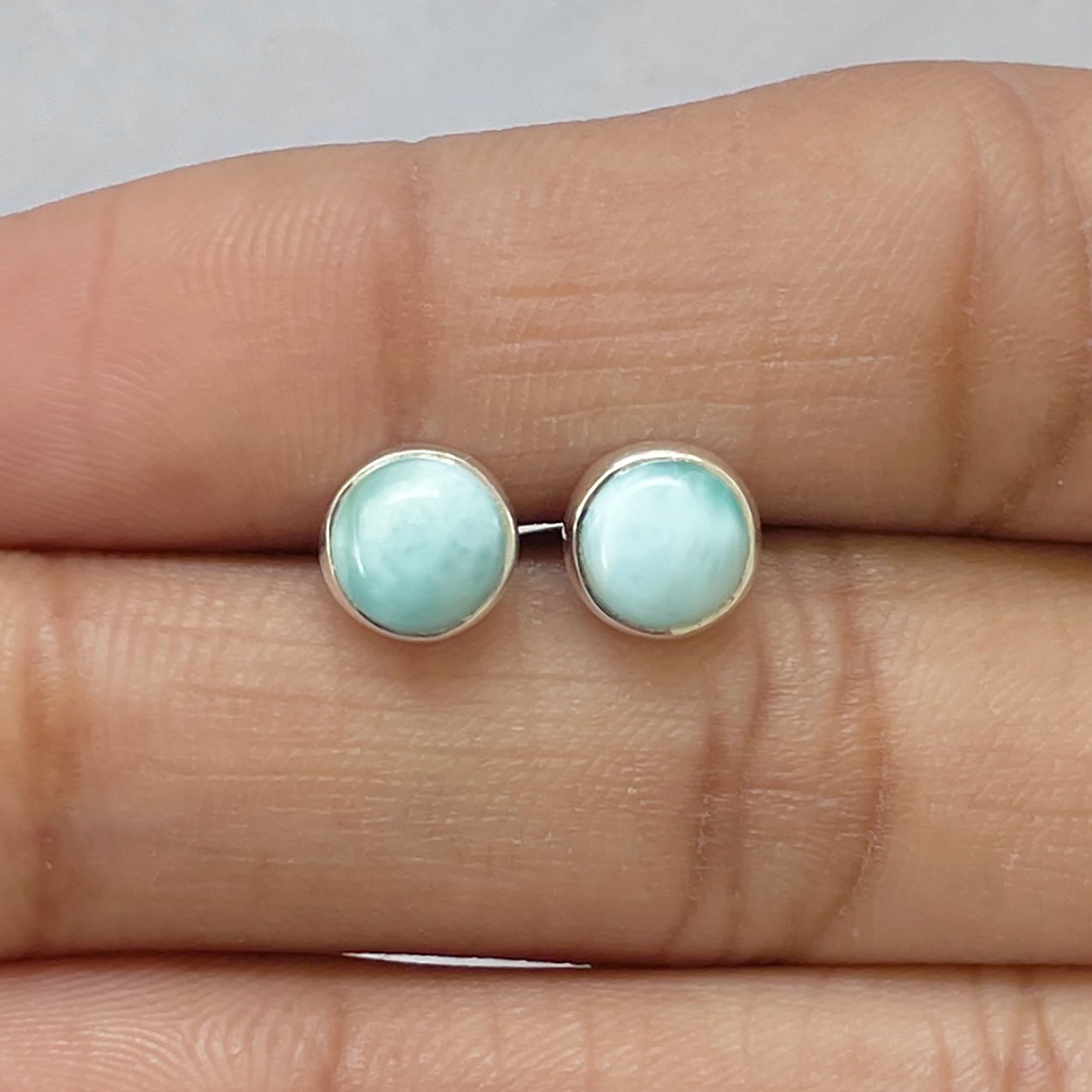 Larimar Stud Earring-(LAR-E-2722.)