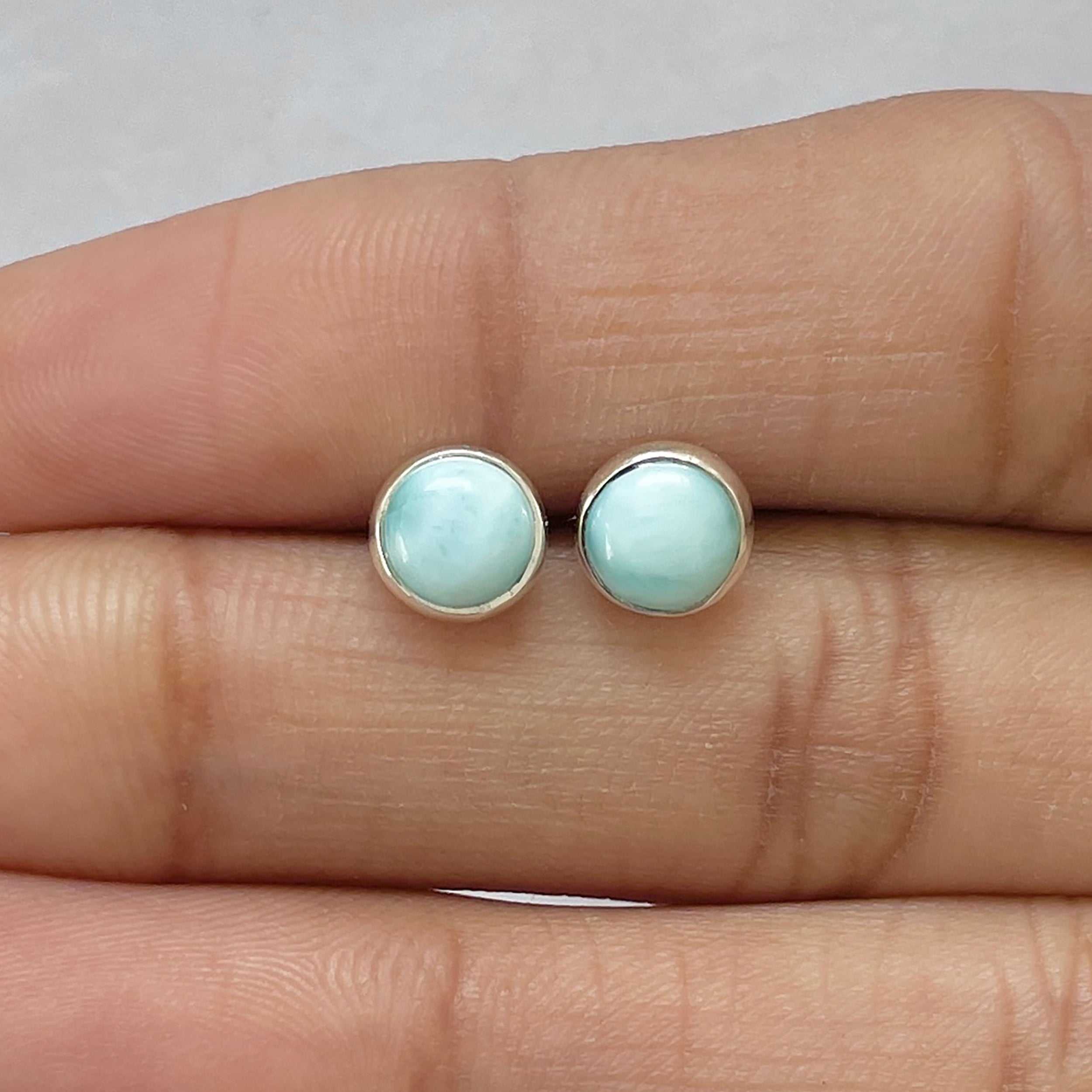 Larimar Stud Earring-(LAR-E-2723.)