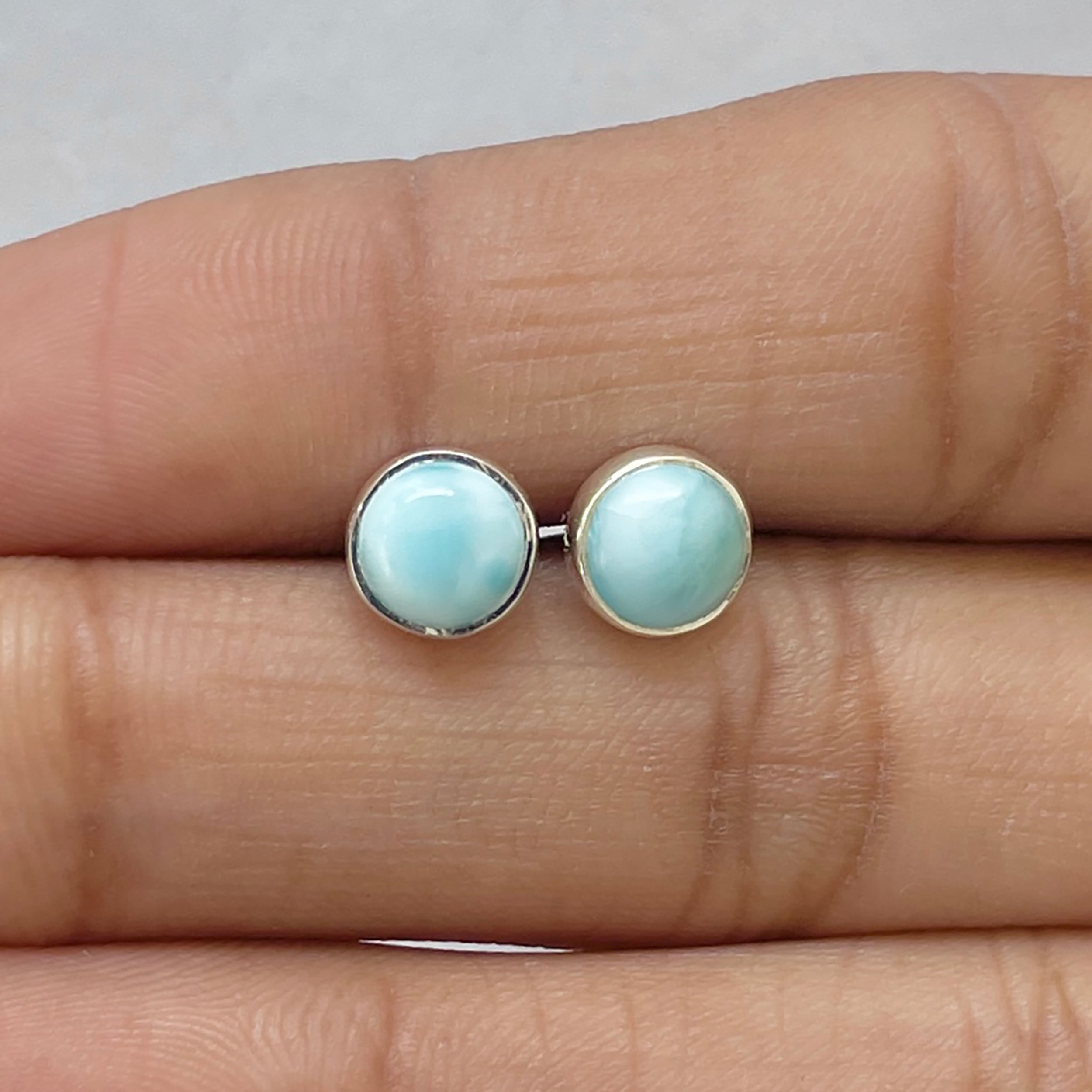 Larimar Stud Earring-(LAR-E-2724.)