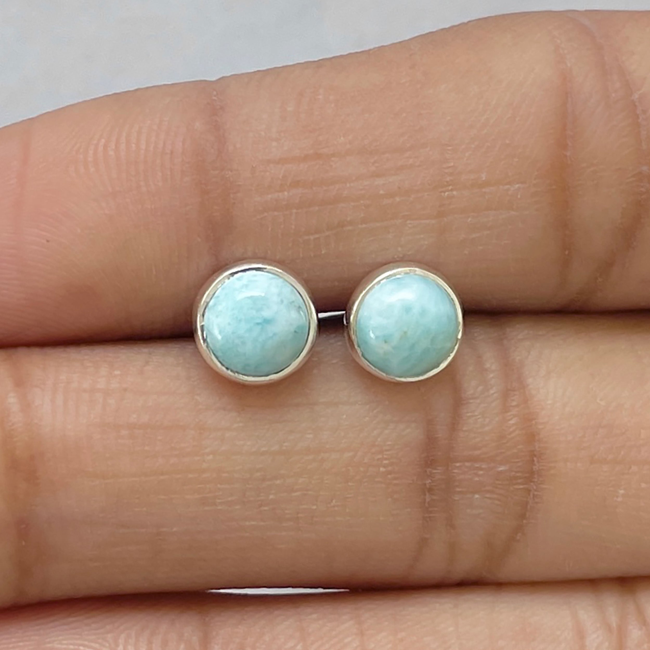 Larimar Stud Earring-(LAR-E-2725.)