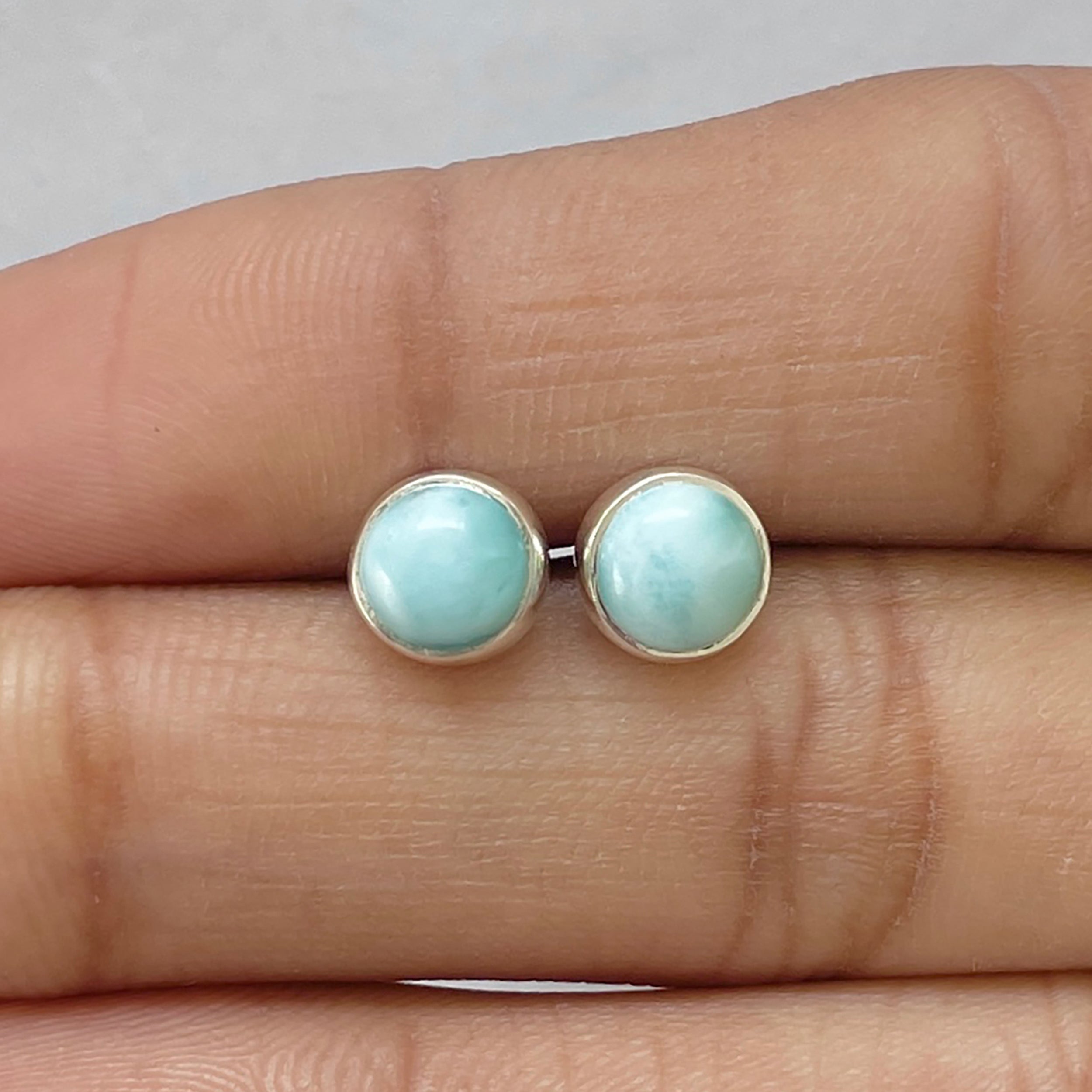Larimar Stud Earring-(LAR-E-2726.)