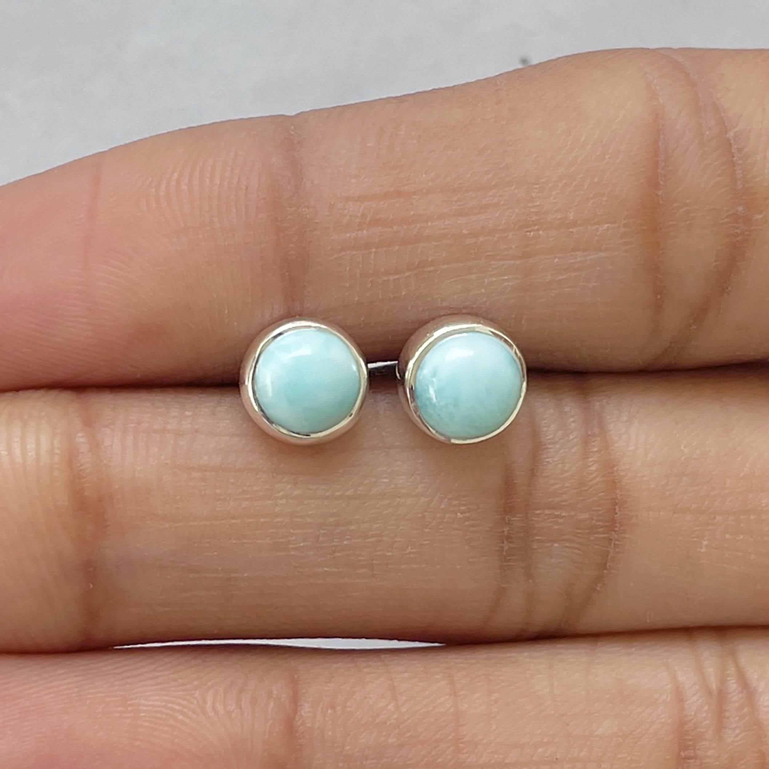 Larimar Stud Earring-(LAR-E-2727.)