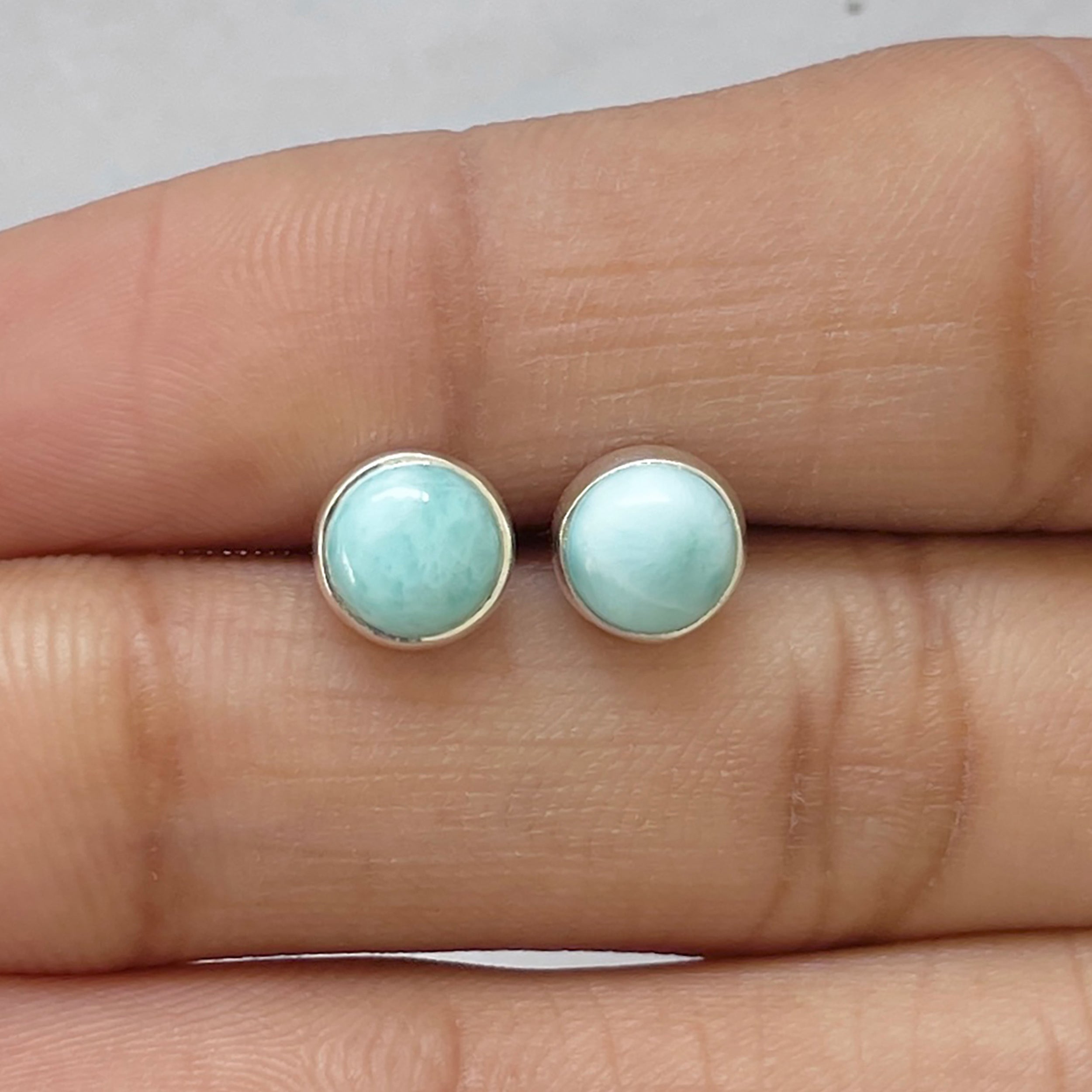 Larimar Stud Earring-(LAR-E-2729.)