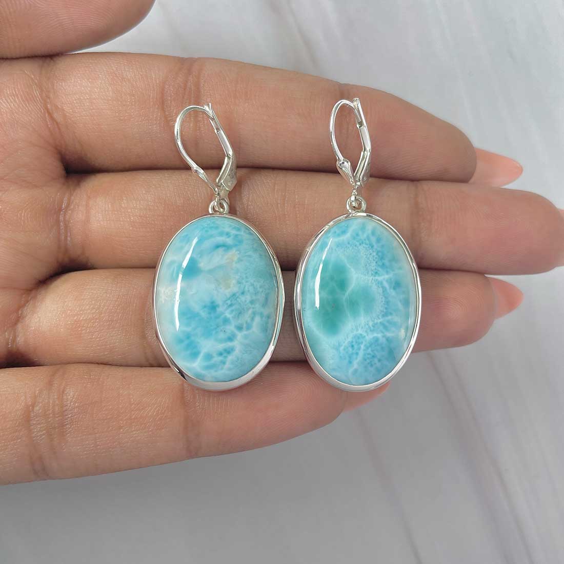 Larimar Earring-(LAR-E-273.)