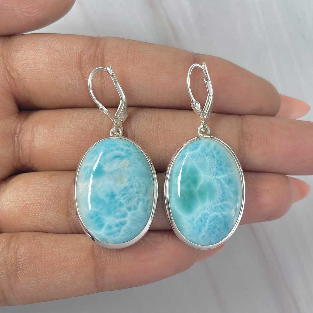 Larimar Earring-(LAR-E-273.)