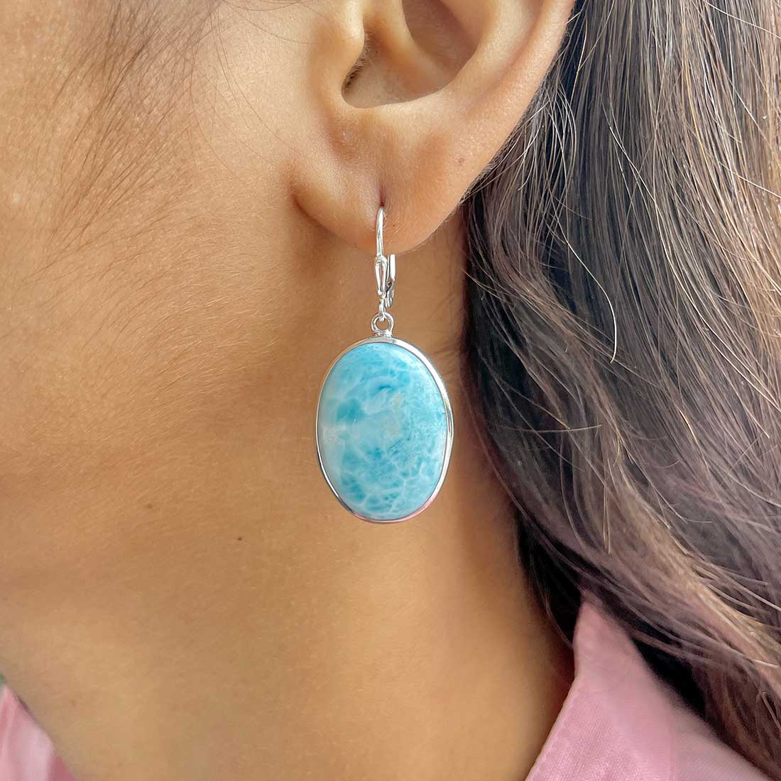 Larimar Earring-(LAR-E-273.)