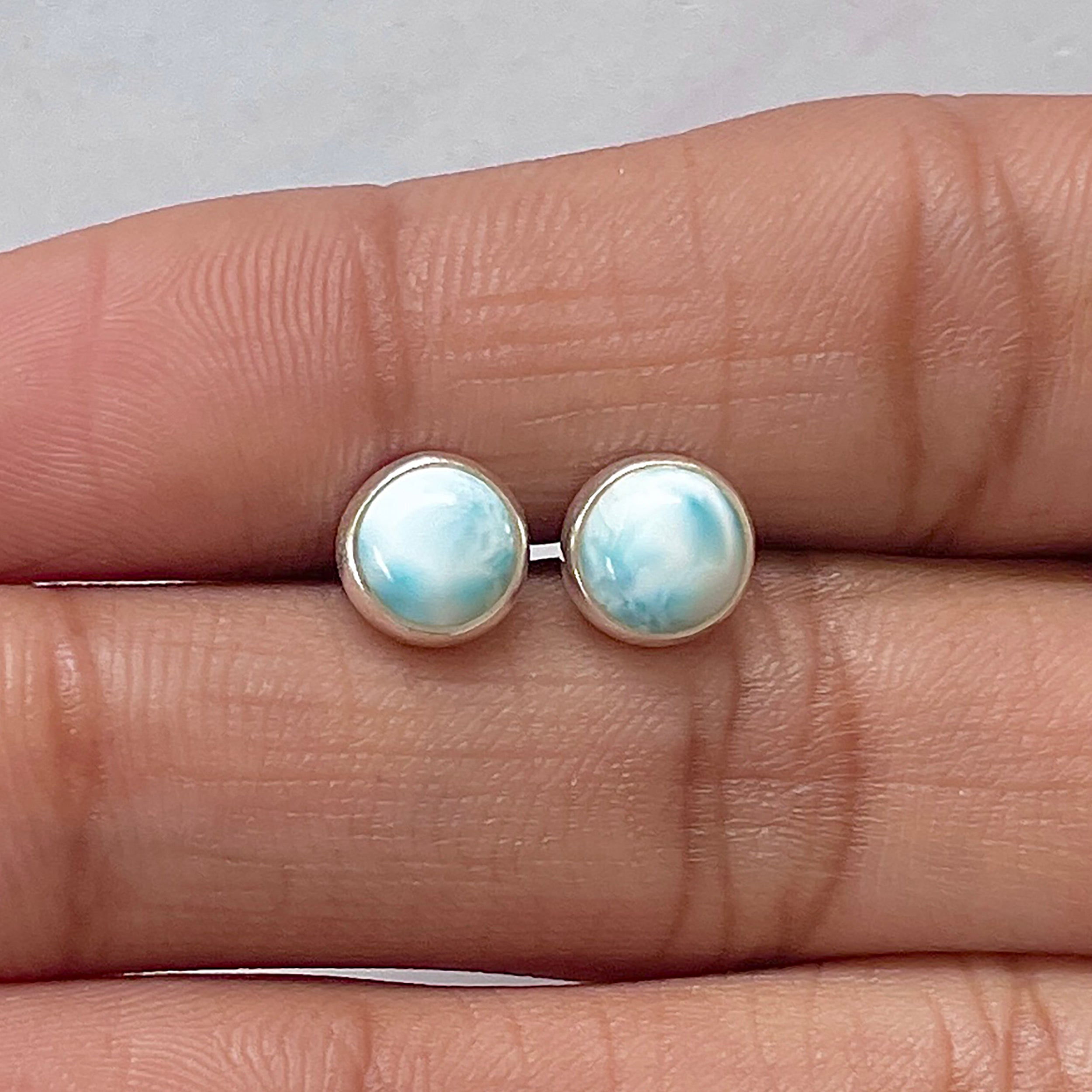 Larimar Stud Earring-(LAR-E-2730.)