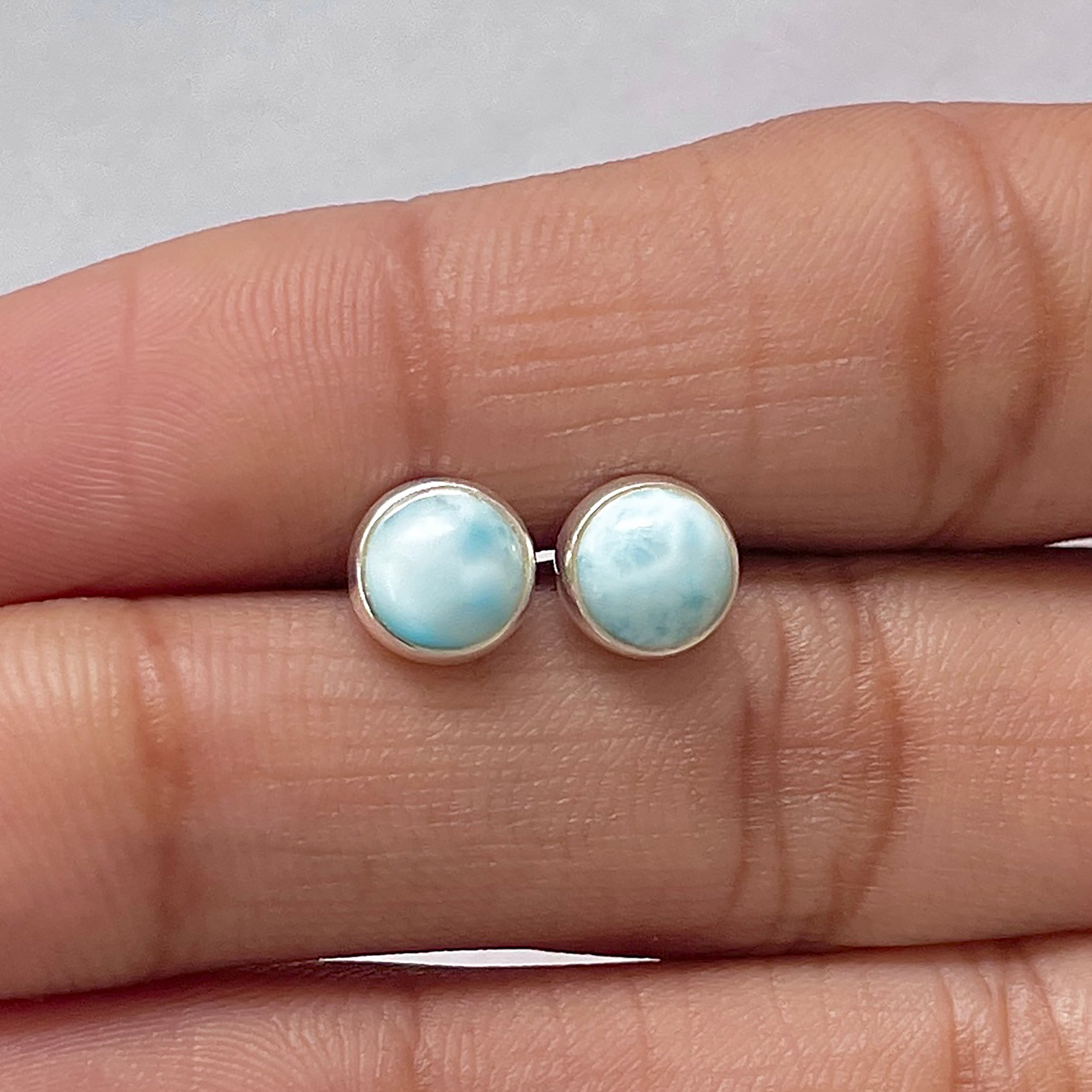 Larimar Stud Earring-(LAR-E-2734.)