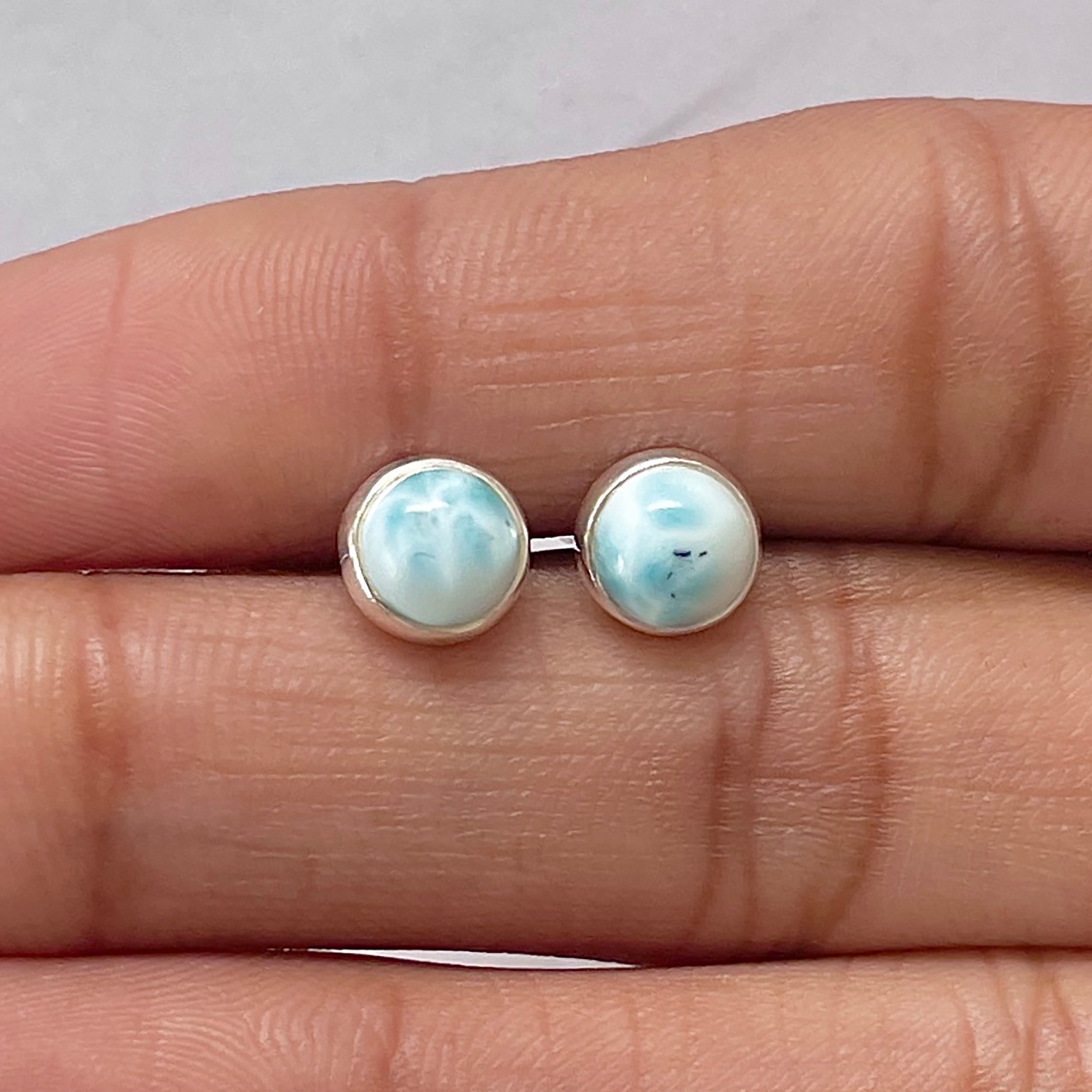 Larimar Stud Earring-(LAR-E-2735.)