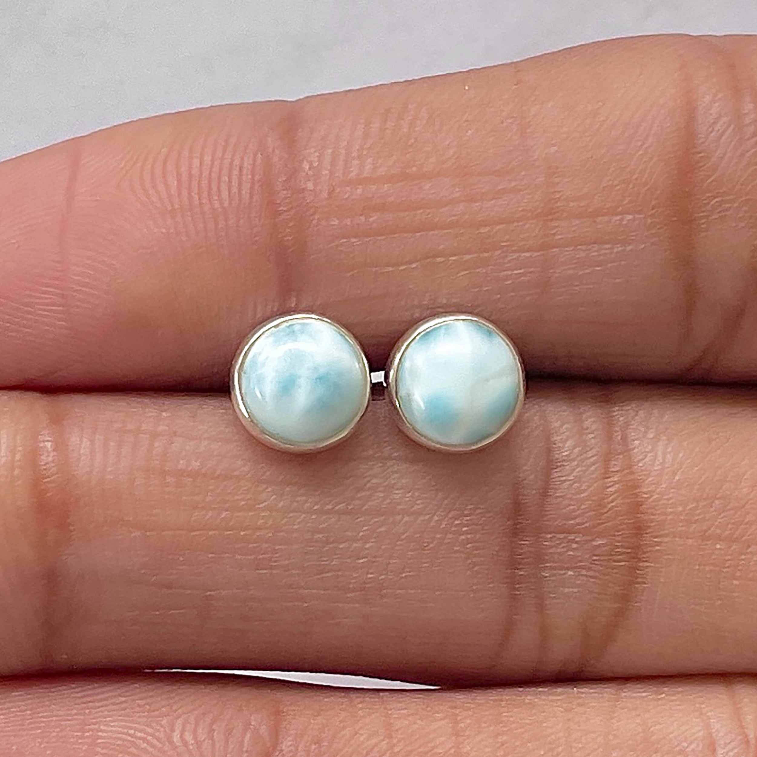Larimar Stud Earring-(LAR-E-2736.)