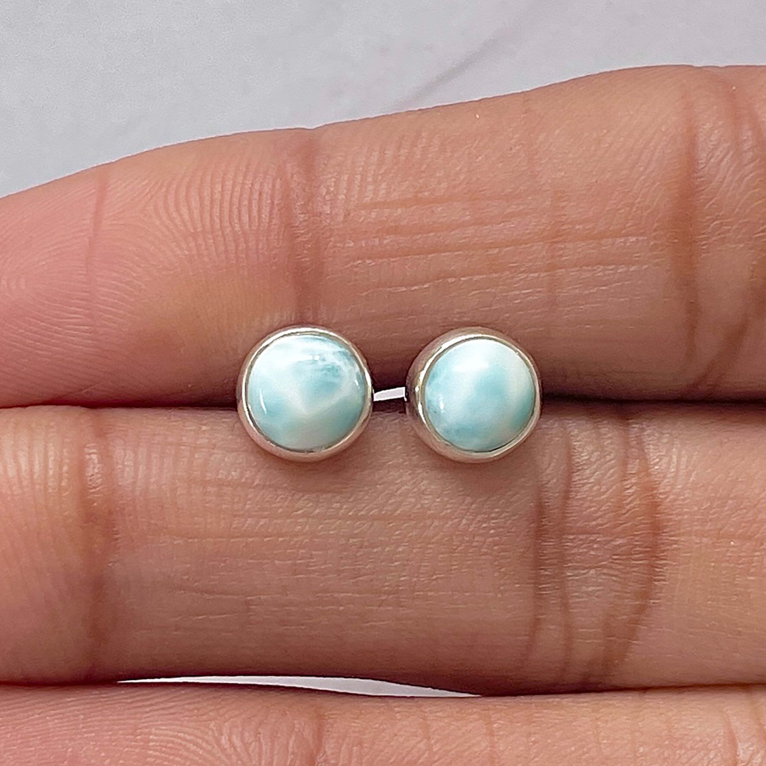 Larimar Stud Earring-(LAR-E-2737.)