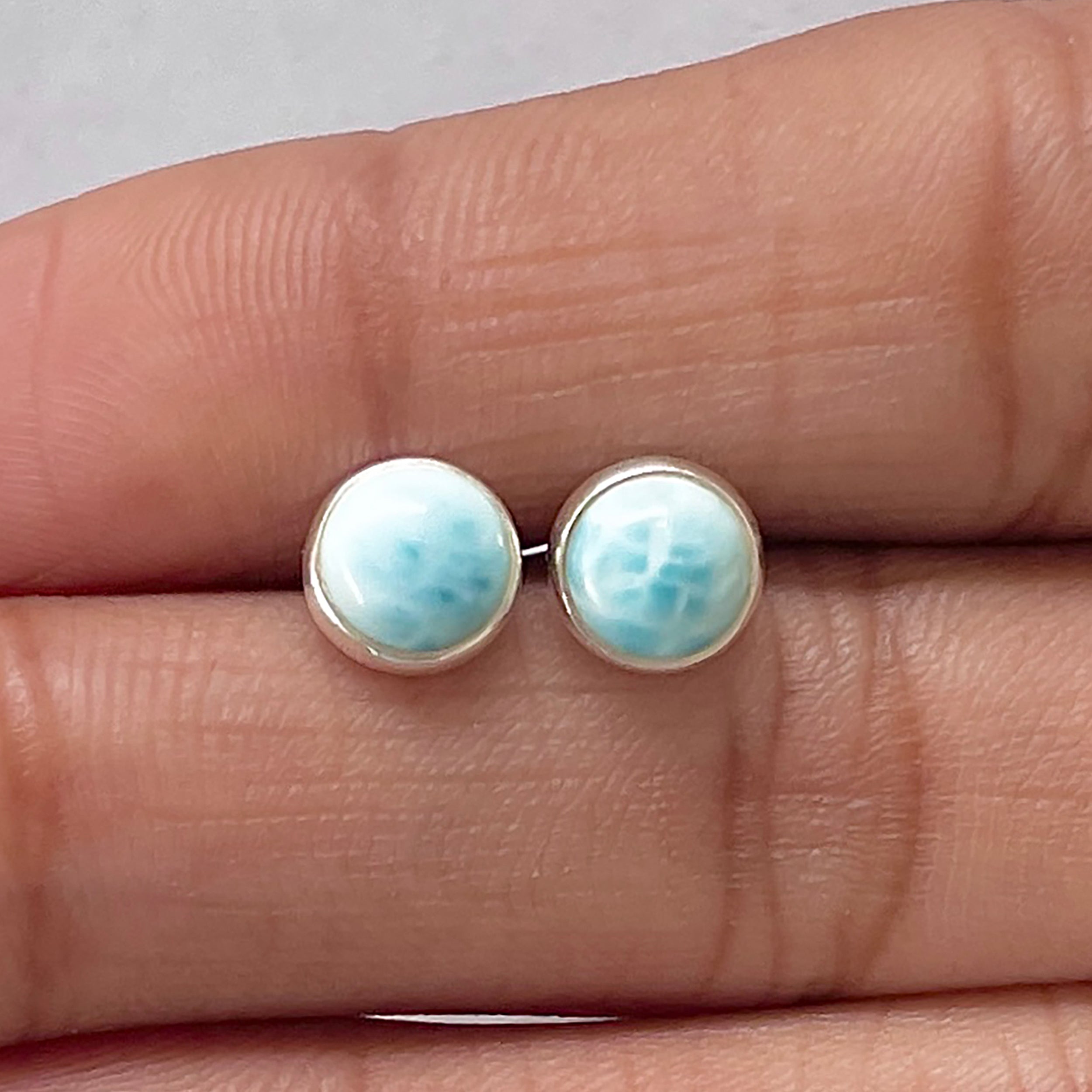 Larimar Stud Earring-(LAR-E-2738.)