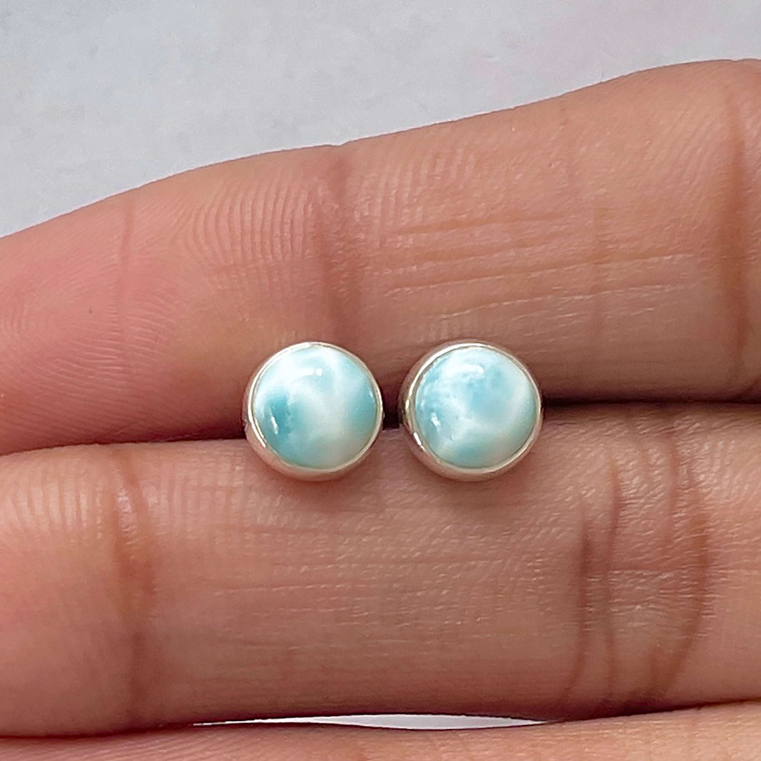 Larimar Stud Earring-(LAR-E-2739.)