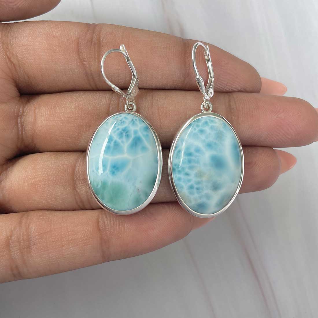 Larimar Earring-(LAR-E-274.)