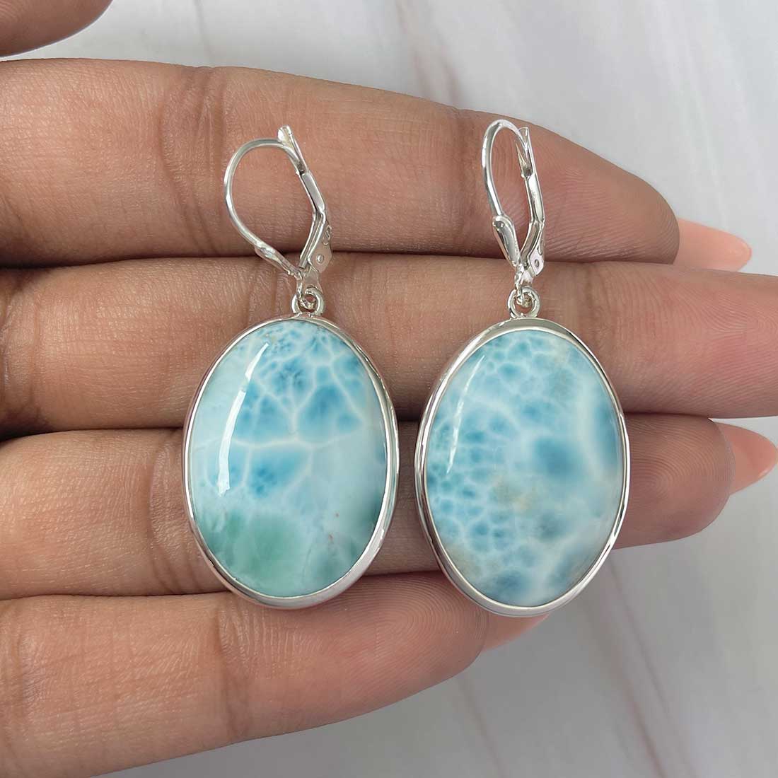 Larimar Earring-(LAR-E-274.)