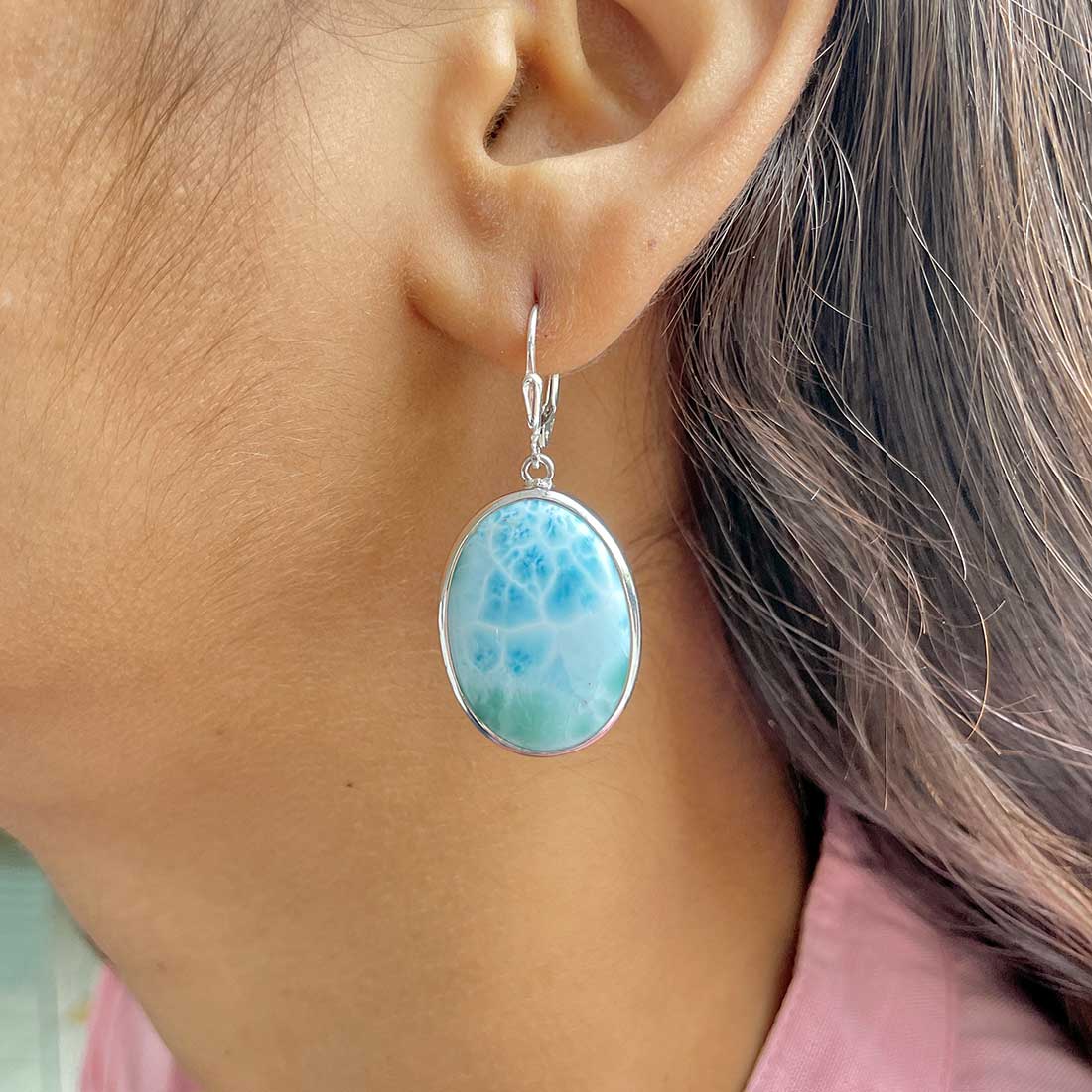Larimar Earring-(LAR-E-274.)