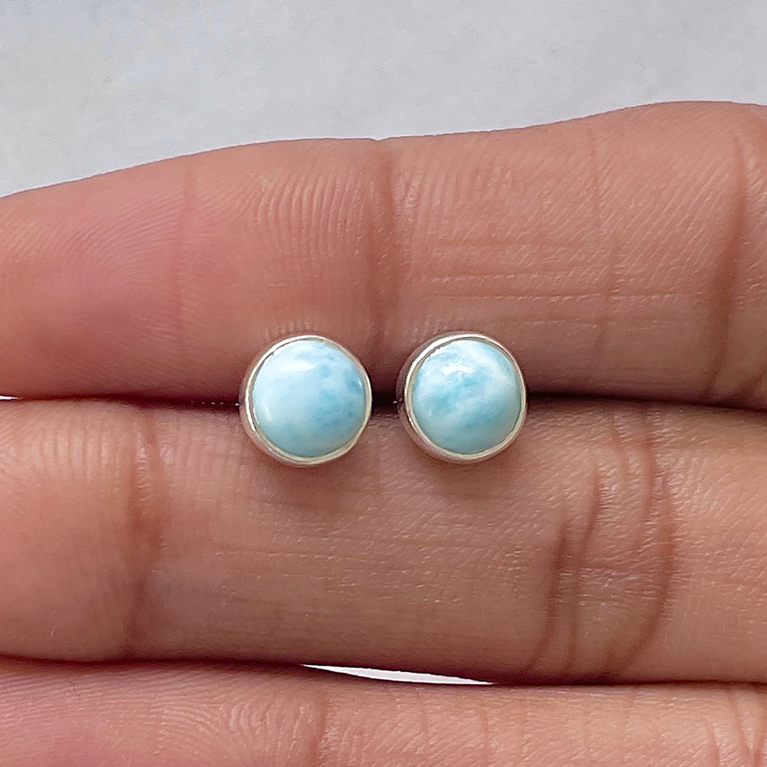 Larimar Stud Earring-(LAR-E-2740.)