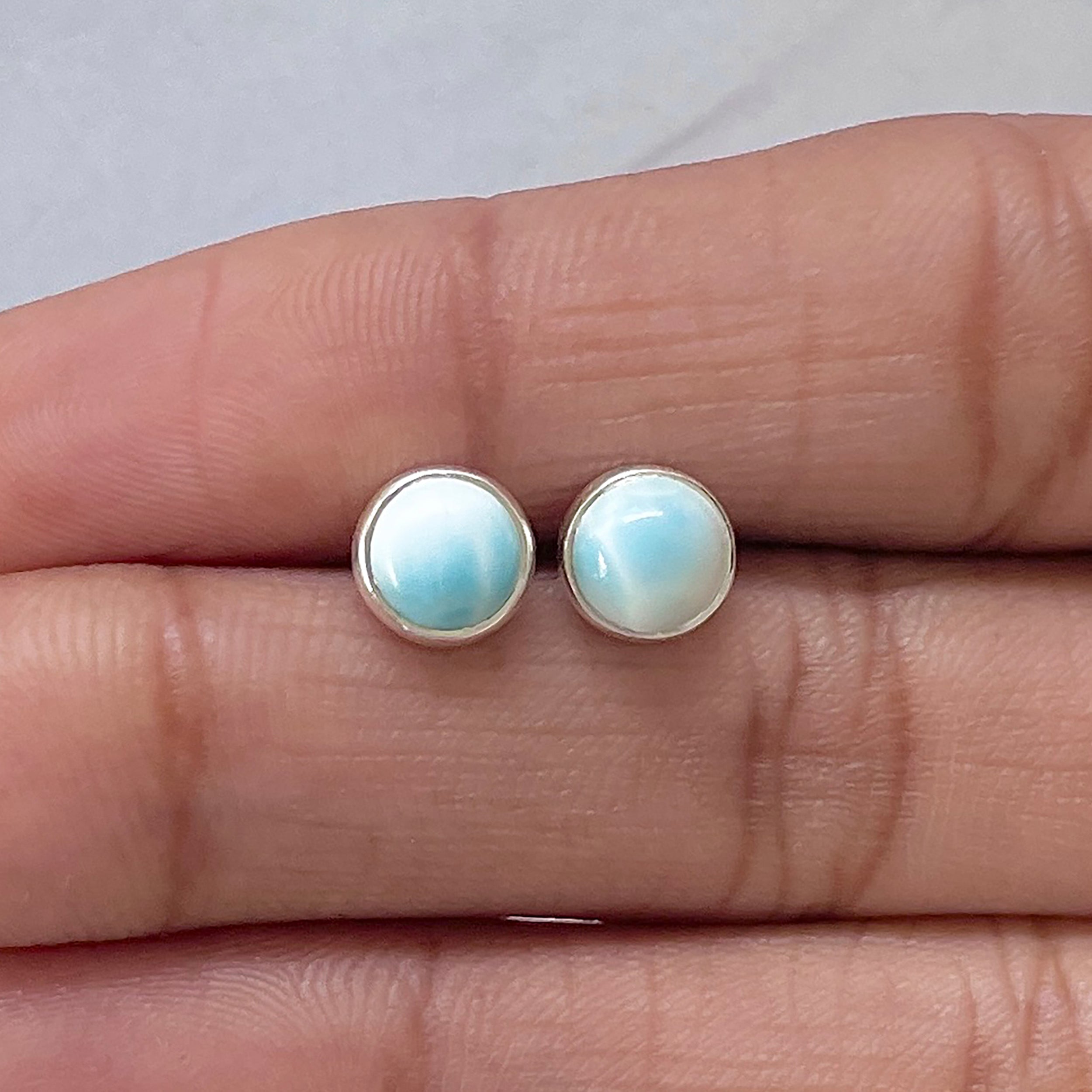 Larimar Stud Earring-(LAR-E-2741.)
