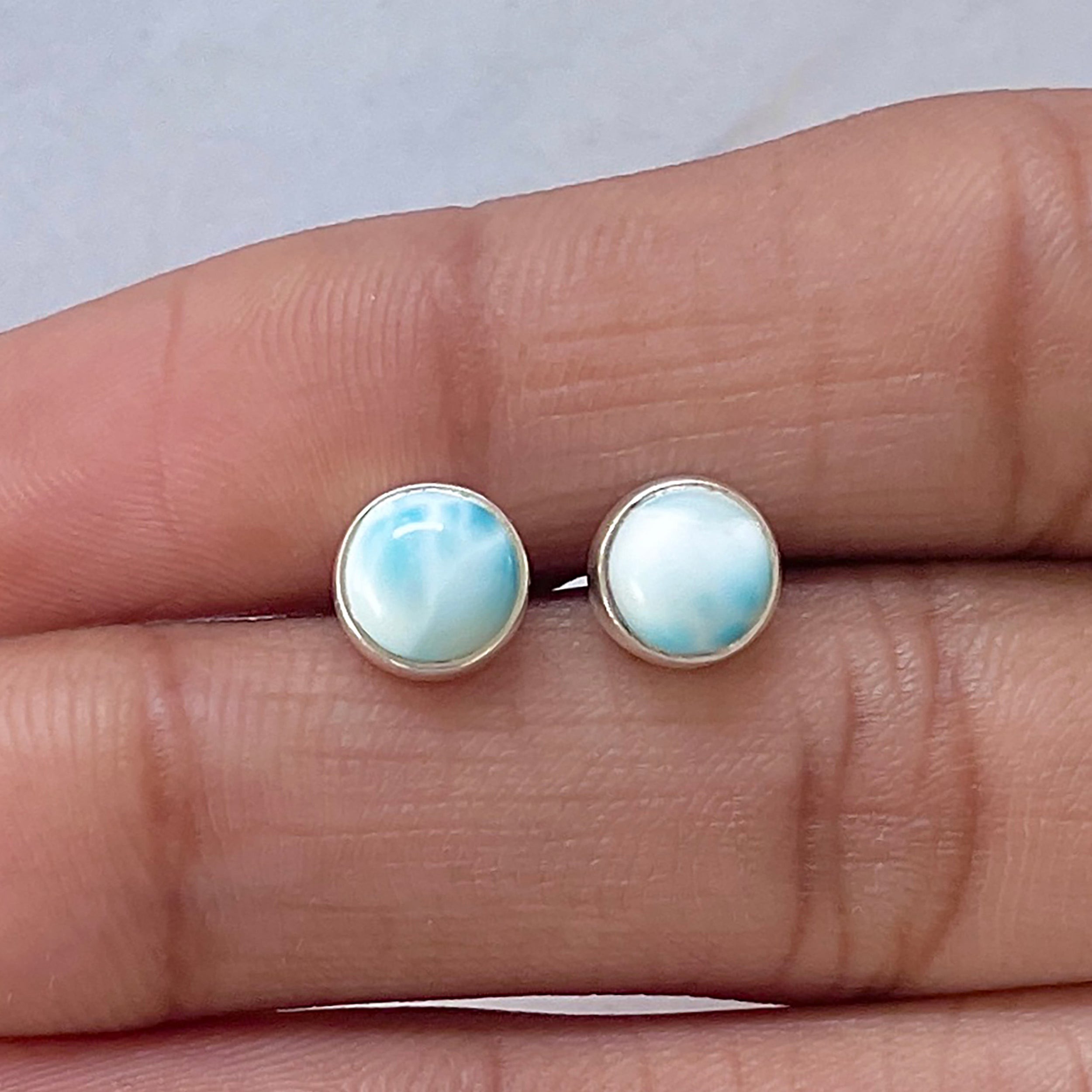 Larimar Stud Earring-(LAR-E-2742.)