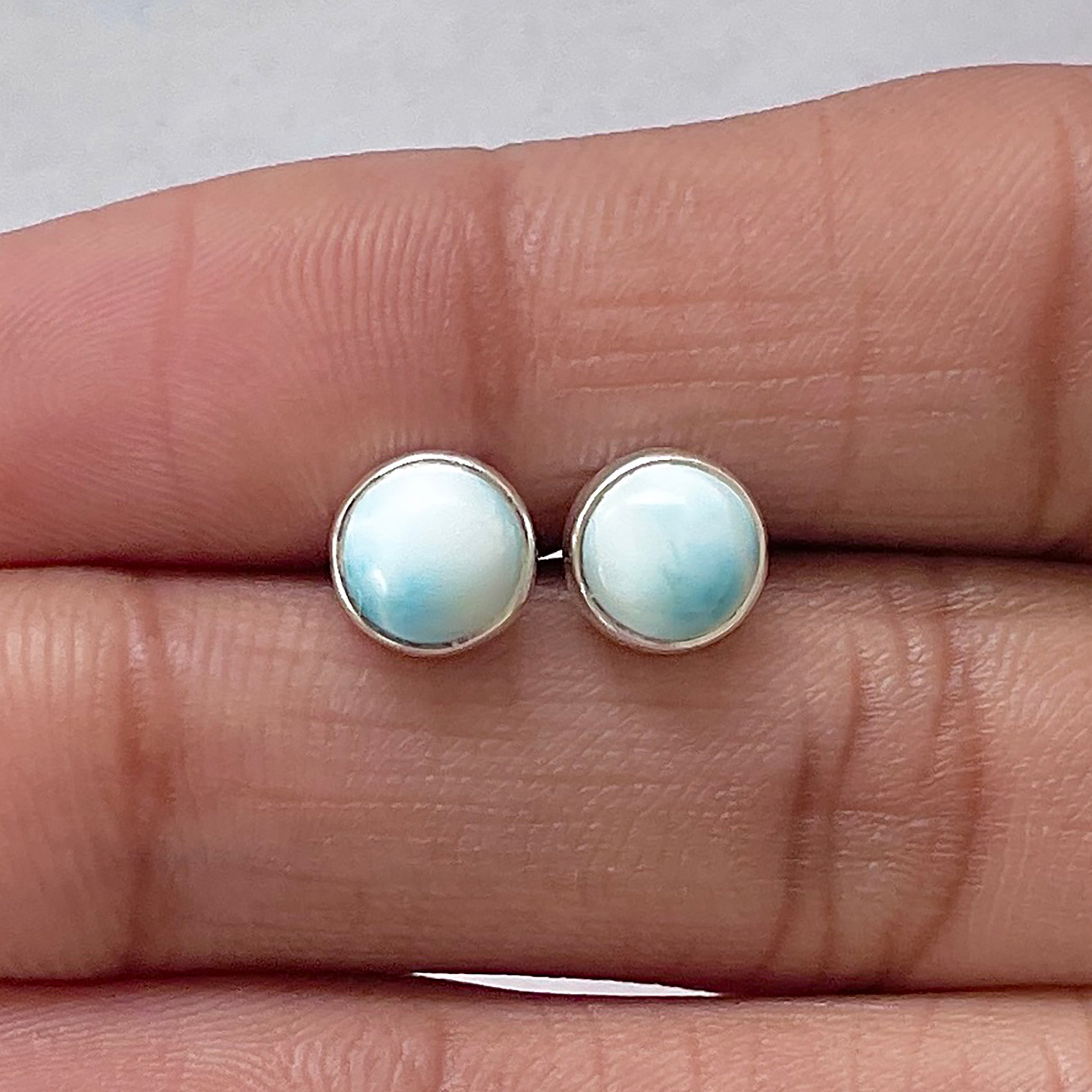 Larimar Stud Earring-(LAR-E-2745.)