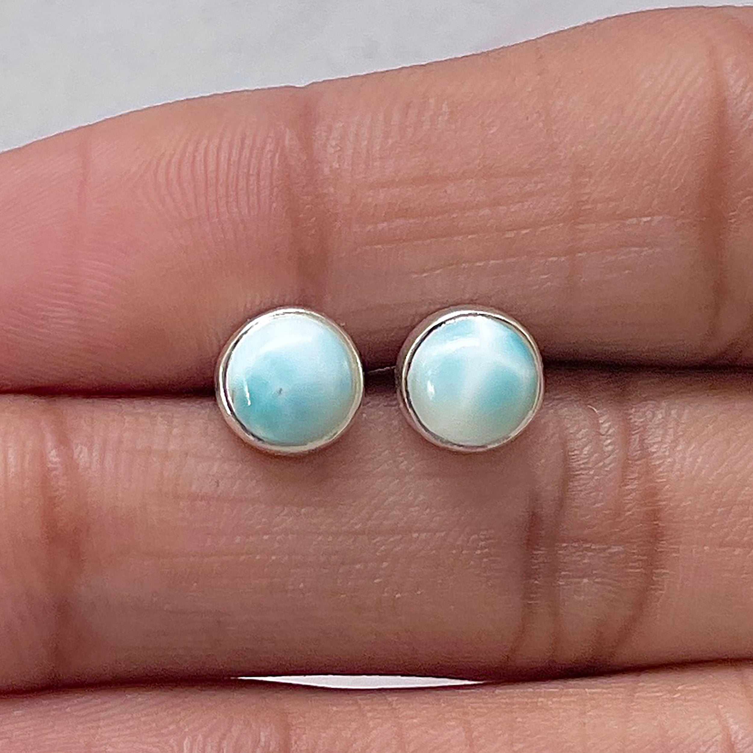 Larimar Stud Earring-(LAR-E-2746.)