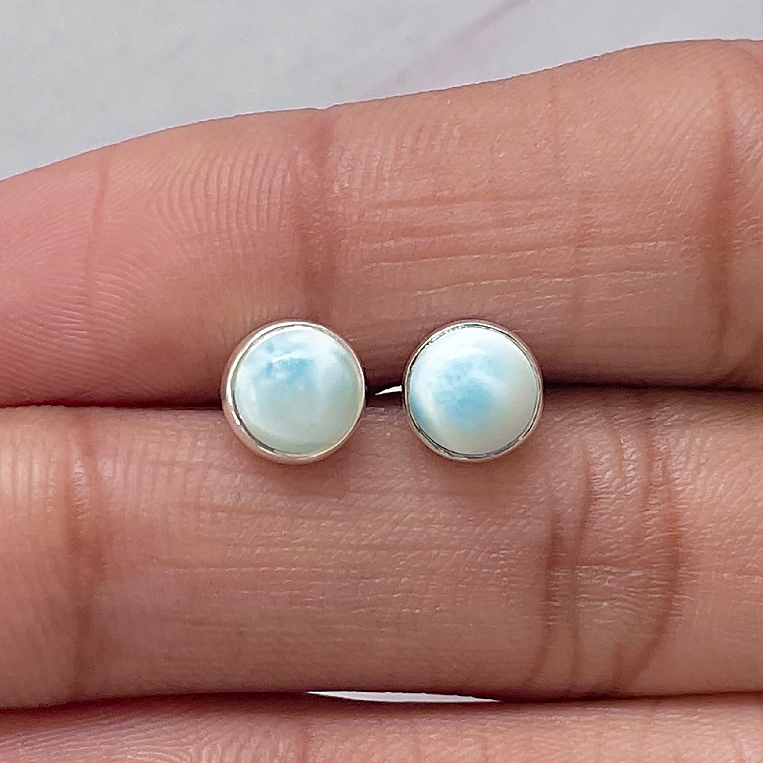 Larimar Stud Earring-(LAR-E-2748.)